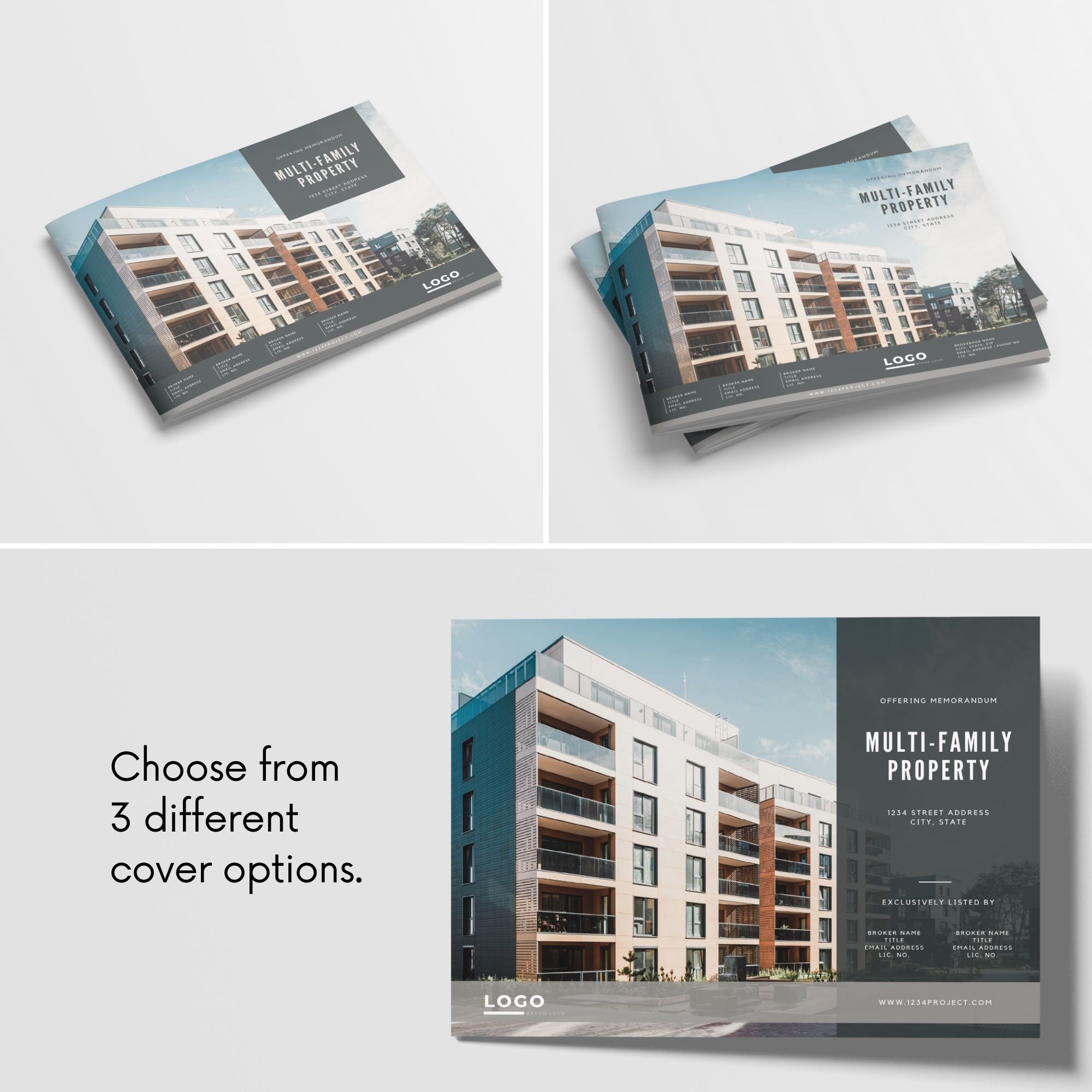 Commercial Real Estate Offering Memorandum Template: Canva Brochure (Digital Download)