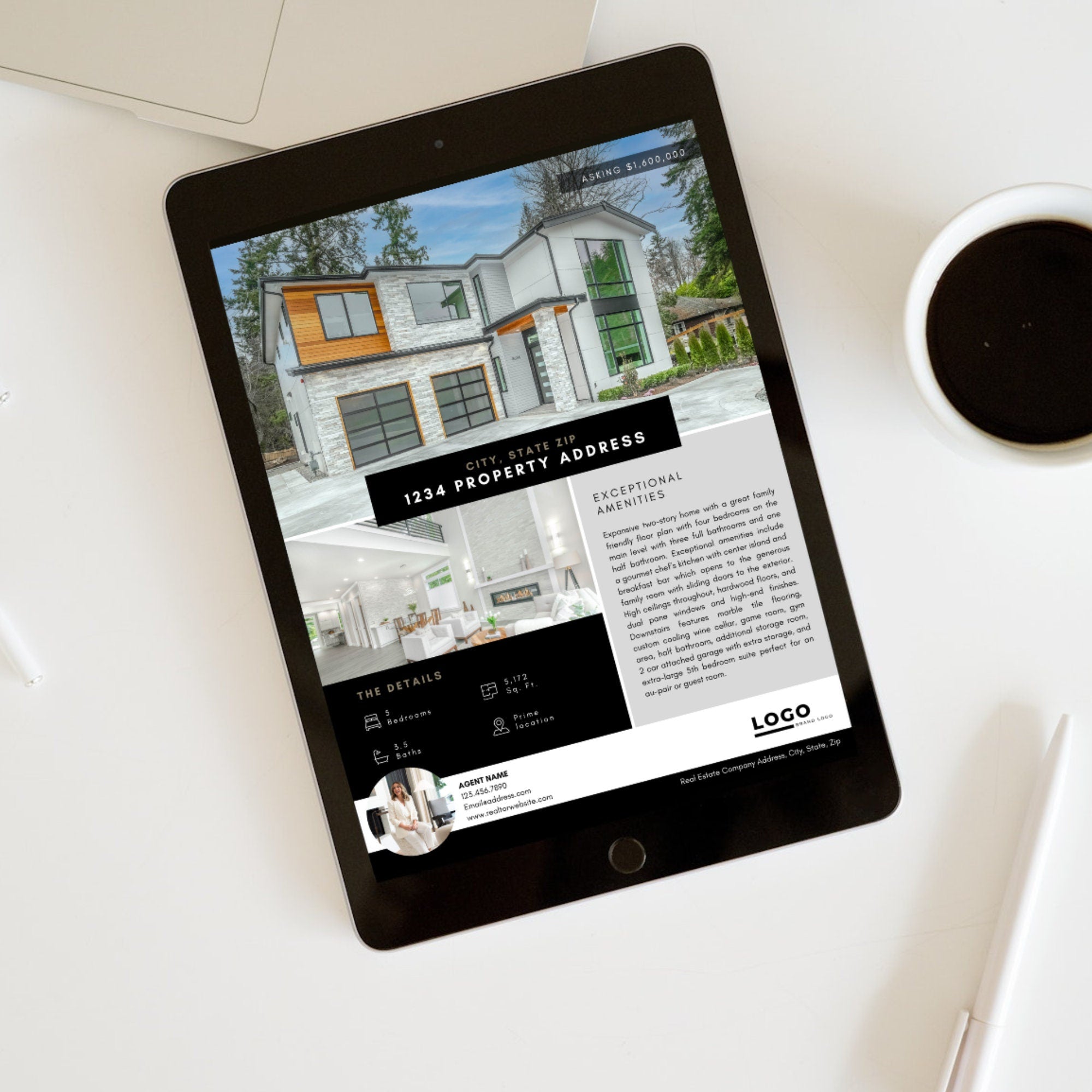 Real Estate Listing Flyer | 2 Page Flyer Template | Realtor Marketing | Edit in Canva