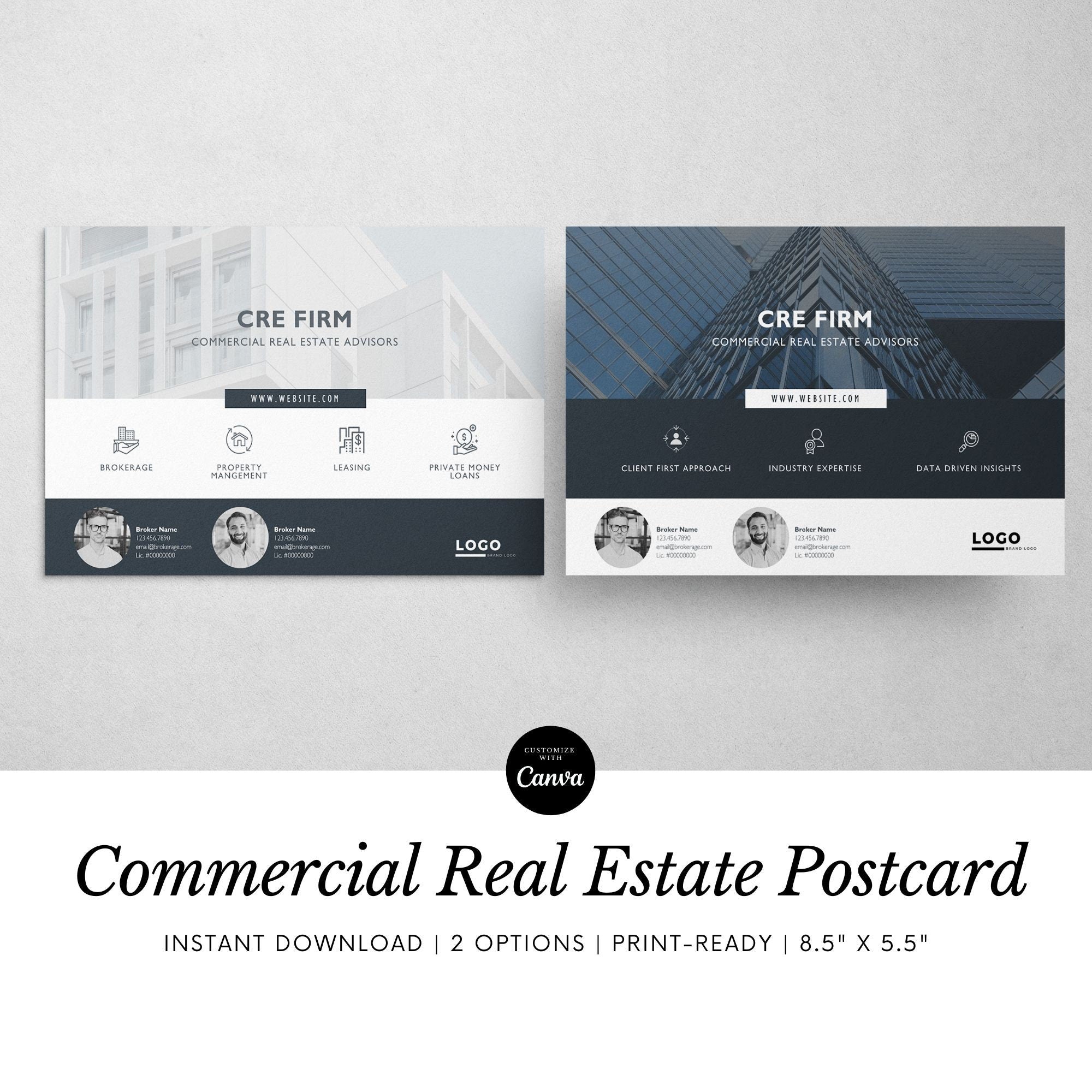Commercial Real Estate Postcard Template: Canva Editable