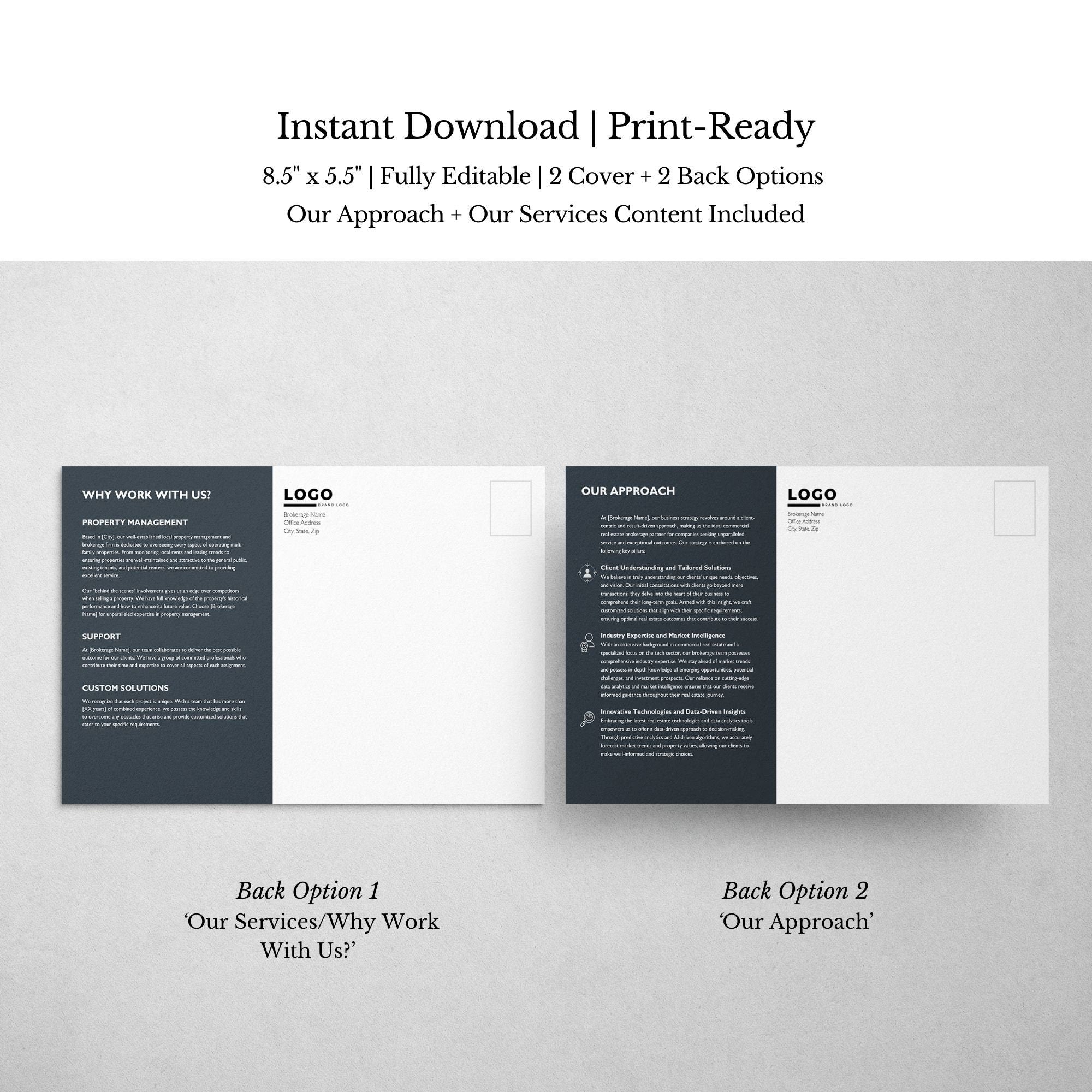 Commercial Real Estate Postcard Template: Canva Editable