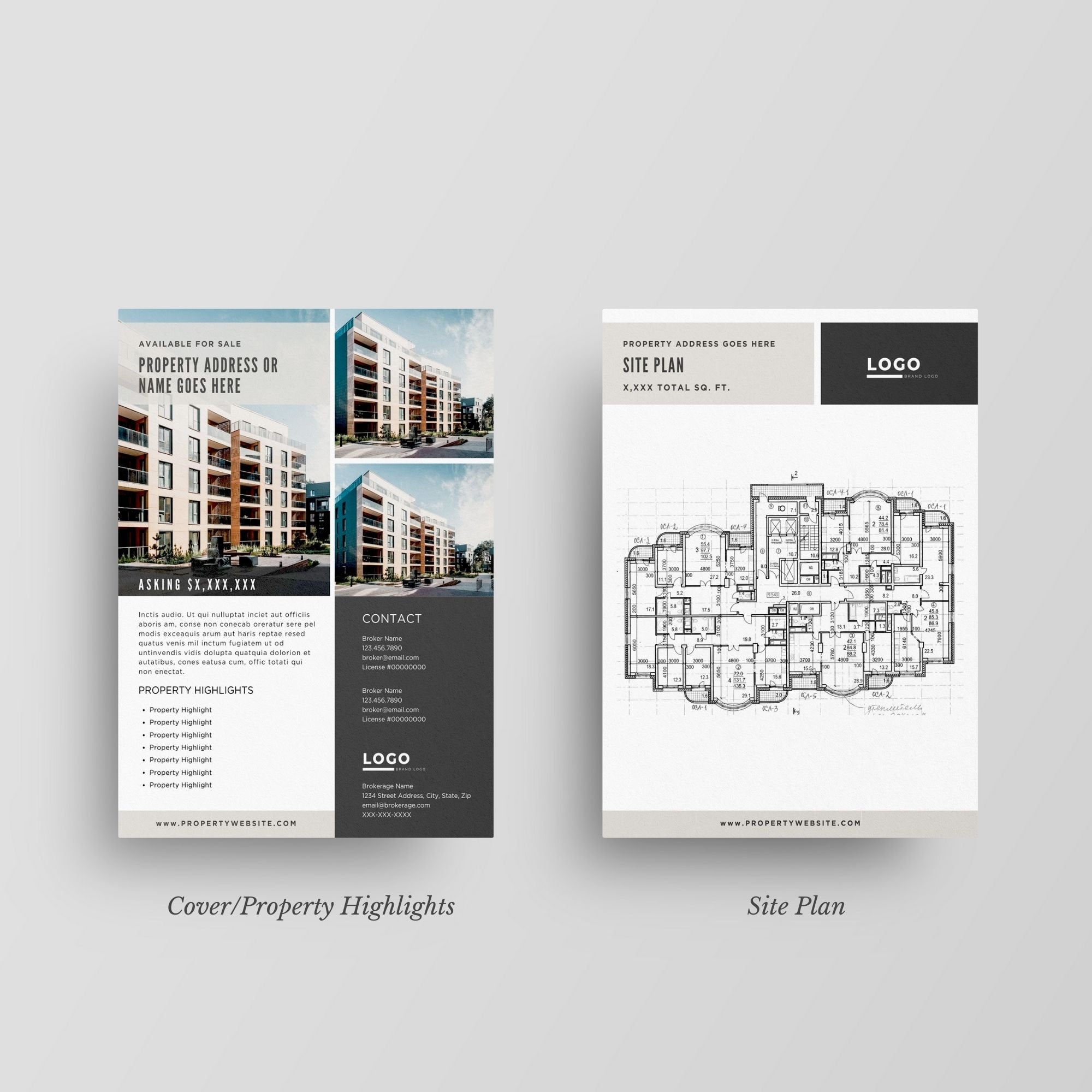 Commercial Real Estate Brochure Template: 8.5"x11" Marketing Flyer (Canva)