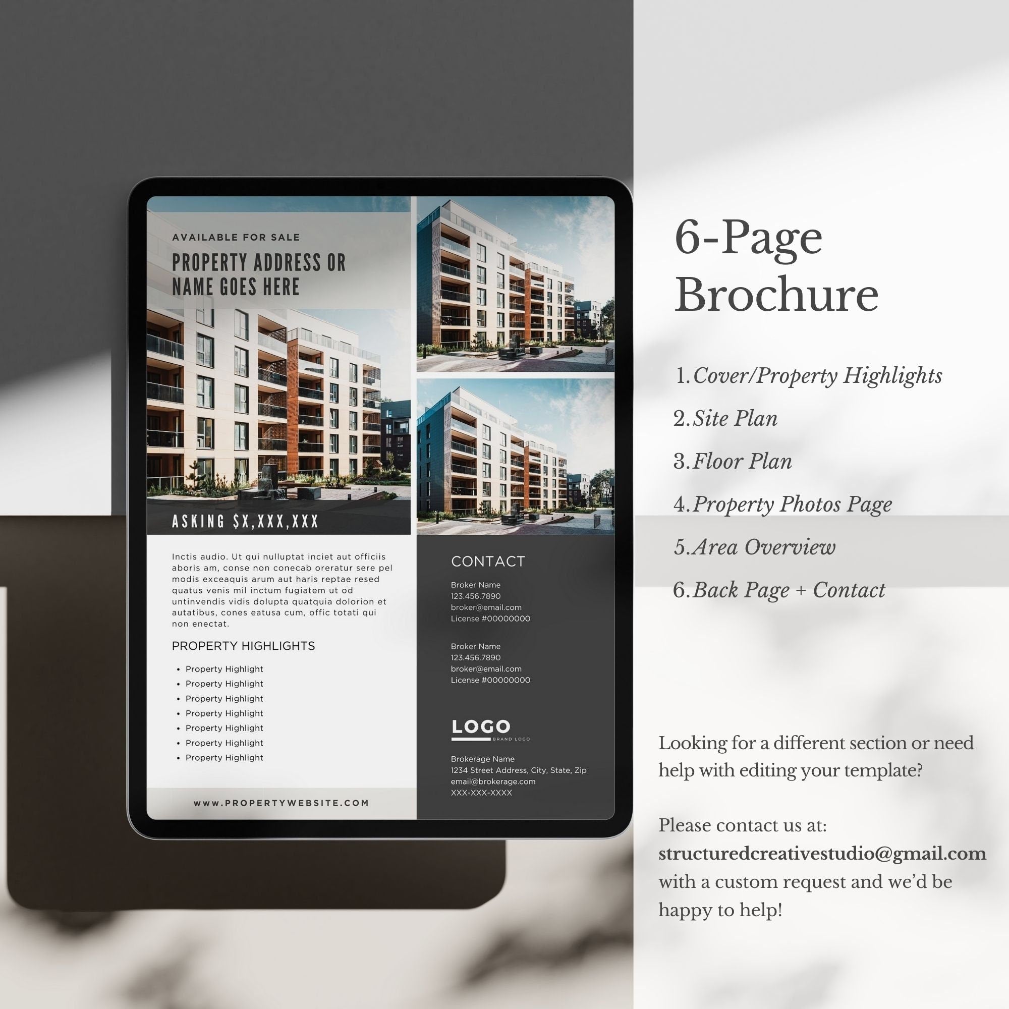 Commercial Real Estate Brochure Template: 8.5"x11" Marketing Flyer (Canva)