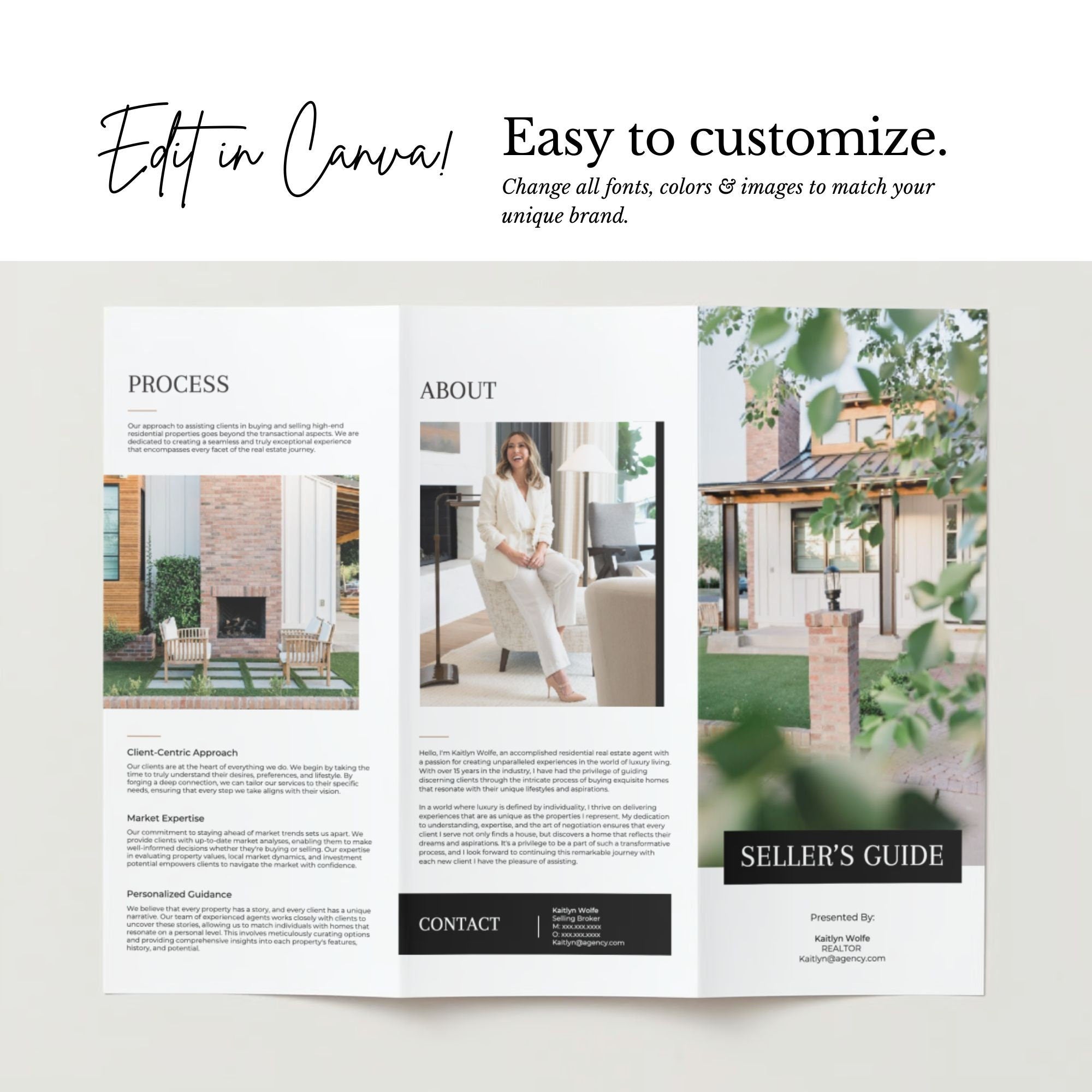 Real Estate Seller's Guide Trifold Brochure Template (Canva)