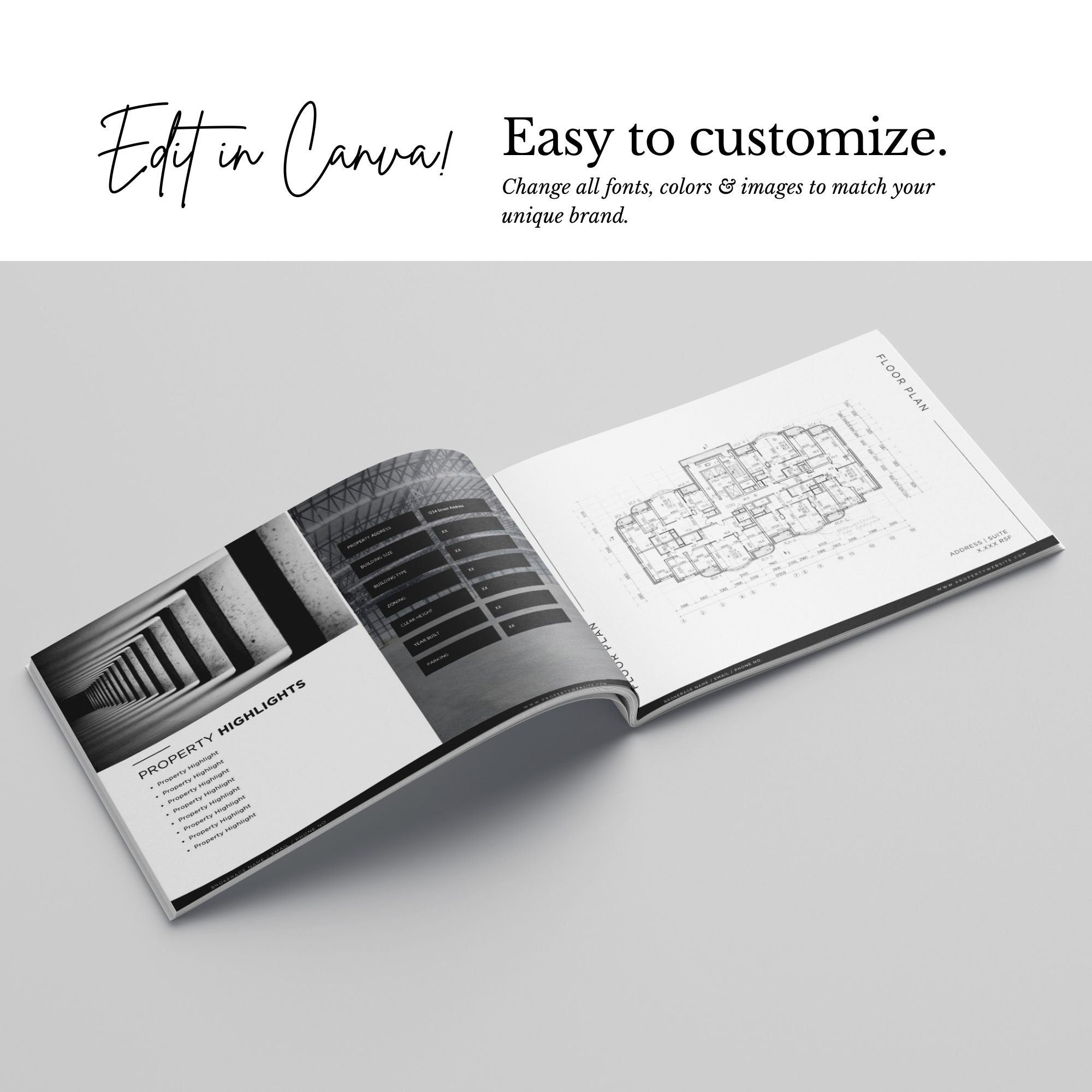 Commercial Real Estate Brochure Template: Property Marketing (Edit in Canva)