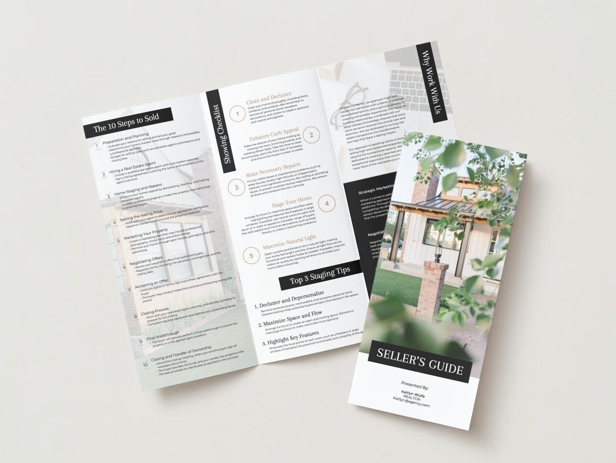 Real Estate Seller's Guide Trifold Brochure Template (Canva)