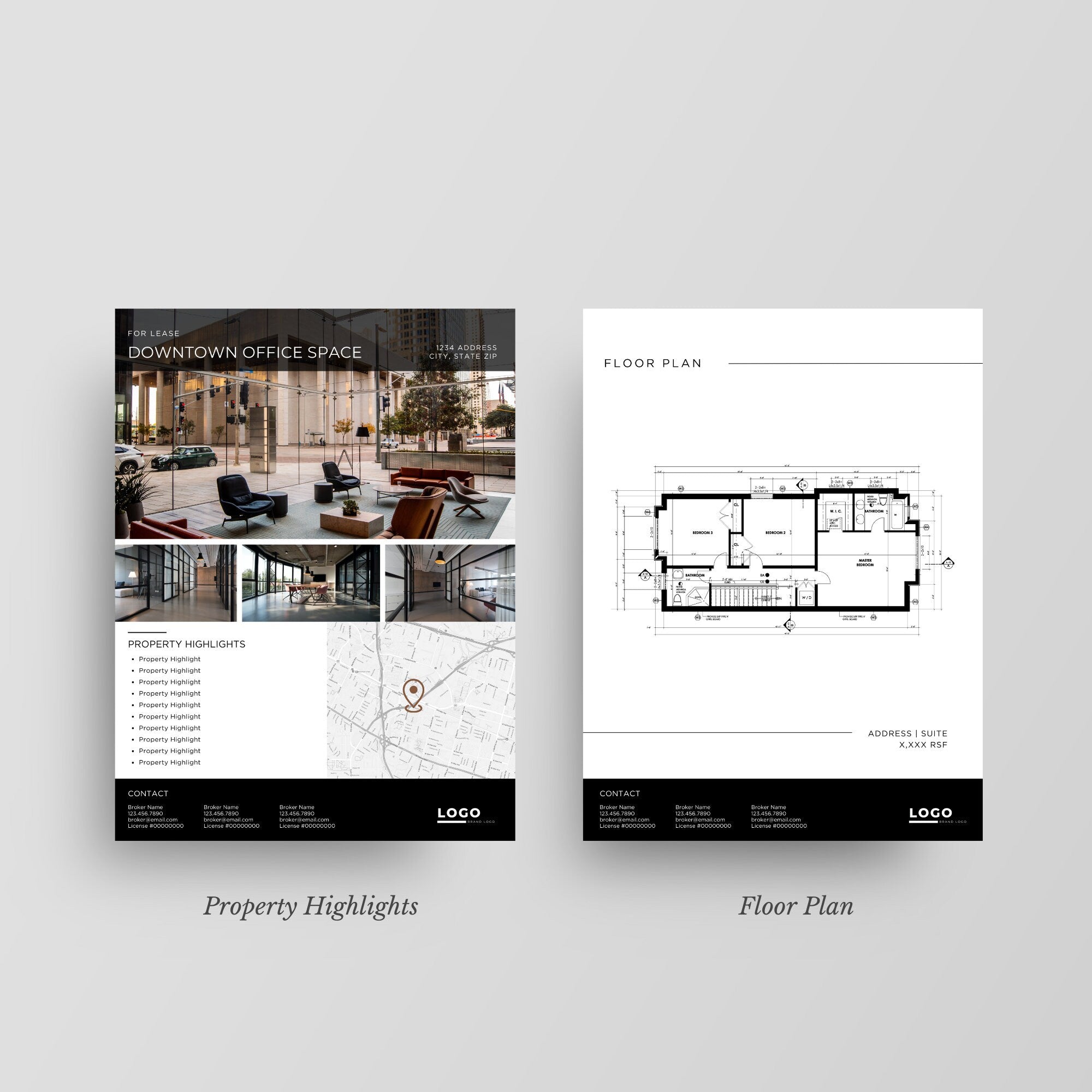 Commercial Real Estate Marketing Flyer Template: Editable Canva Design (8.5x11 Portrait)