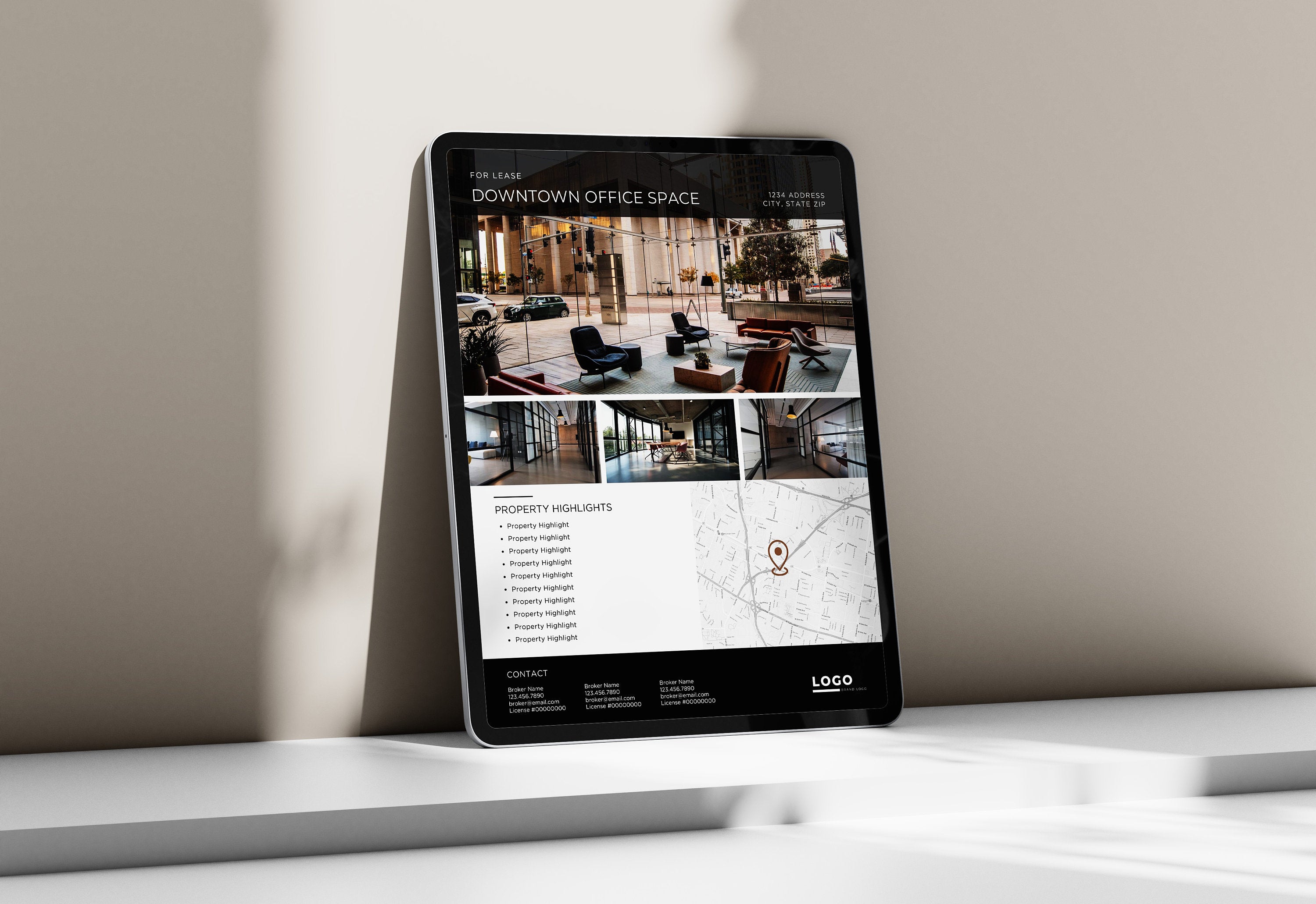 Commercial Real Estate Marketing Flyer Template: Editable Canva Design (8.5x11 Portrait)