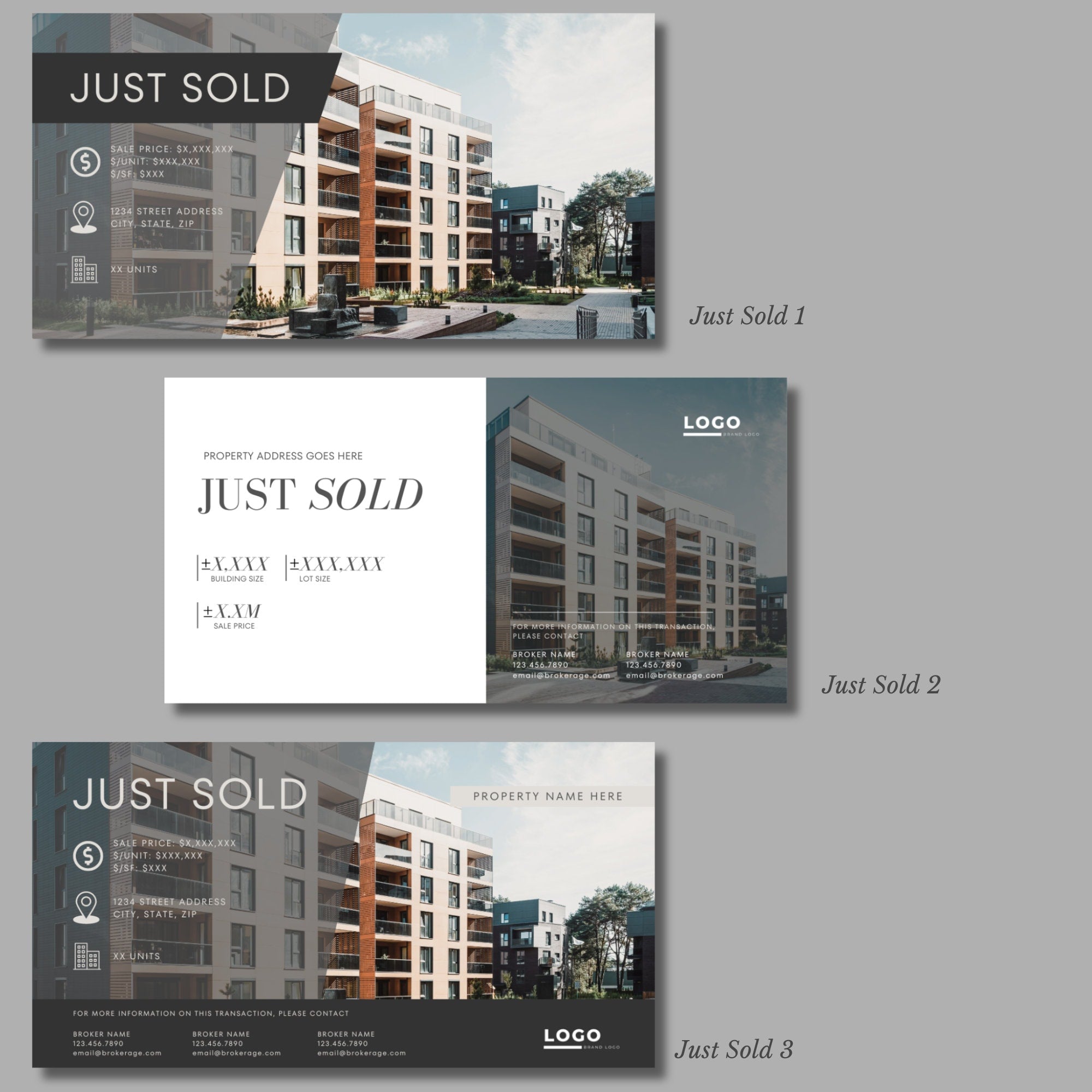 Commercial Real Estate LinkedIn Post Templates: Canva Editable (Digital Download)