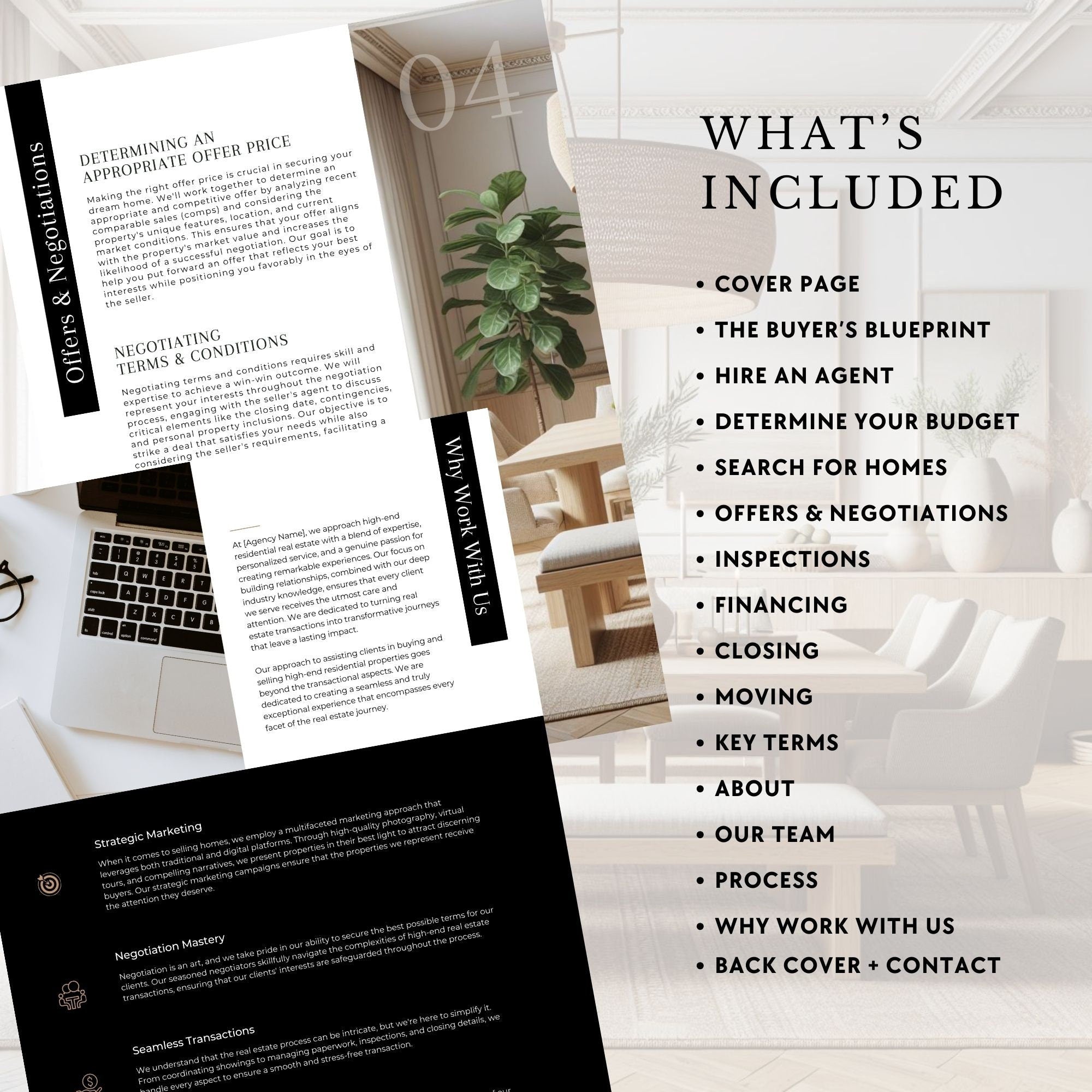 Real Estate Home Buyer's Guide: 16 Page Canva Template (Digital Download)