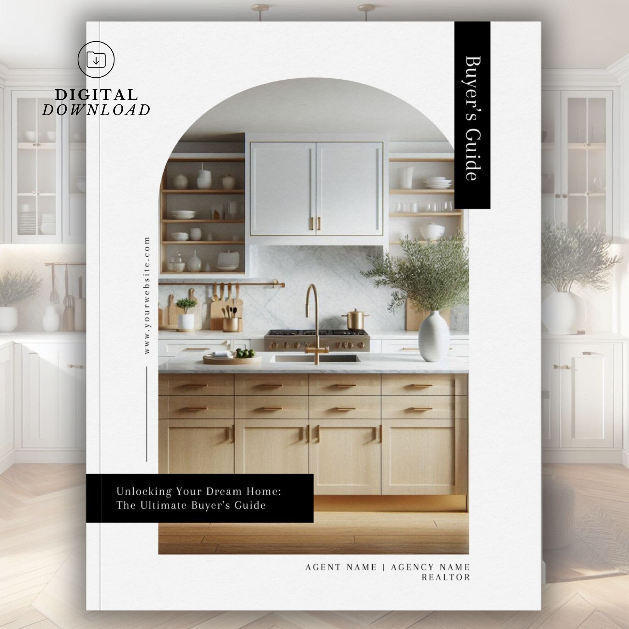 Real Estate Home Buyer's Guide: 16 Page Canva Template (Digital Download)