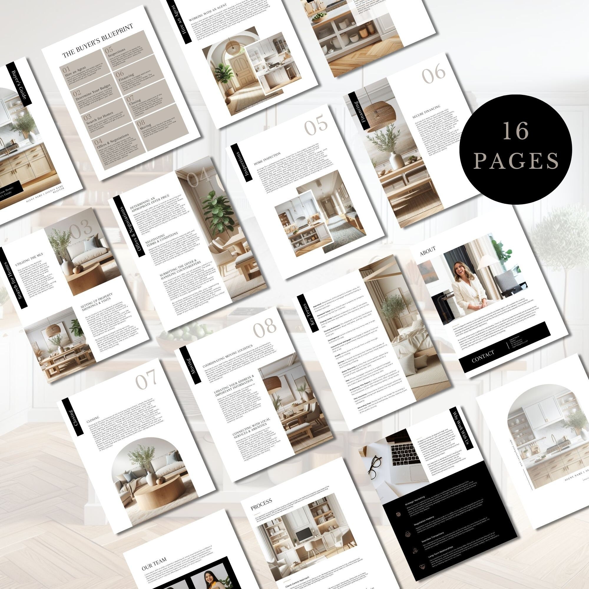 Real Estate Home Buyer's Guide: 16 Page Canva Template (Digital Download)