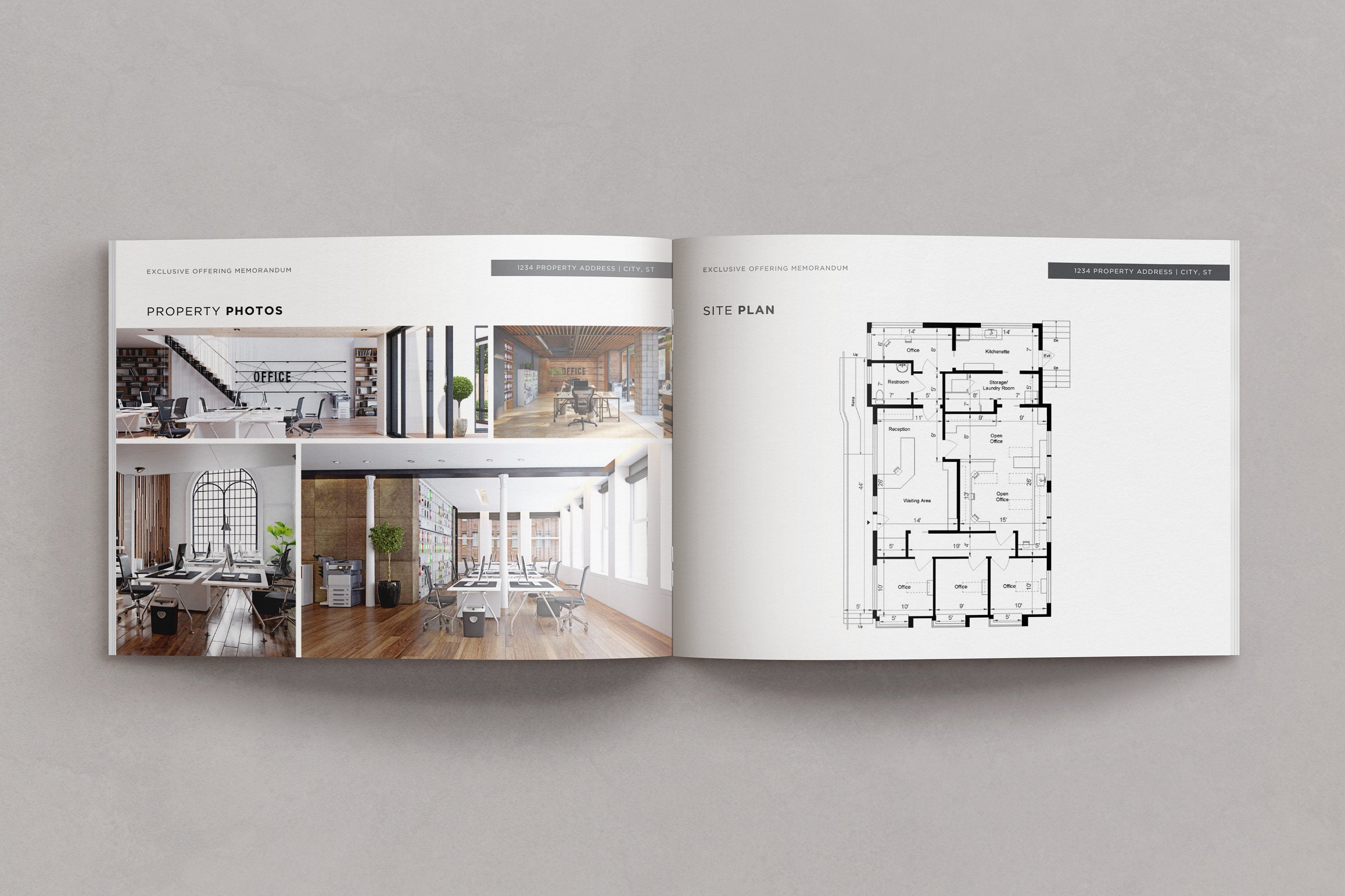 Commercial Real Estate Offering Memorandum Template: Editable Brochure (Canva)