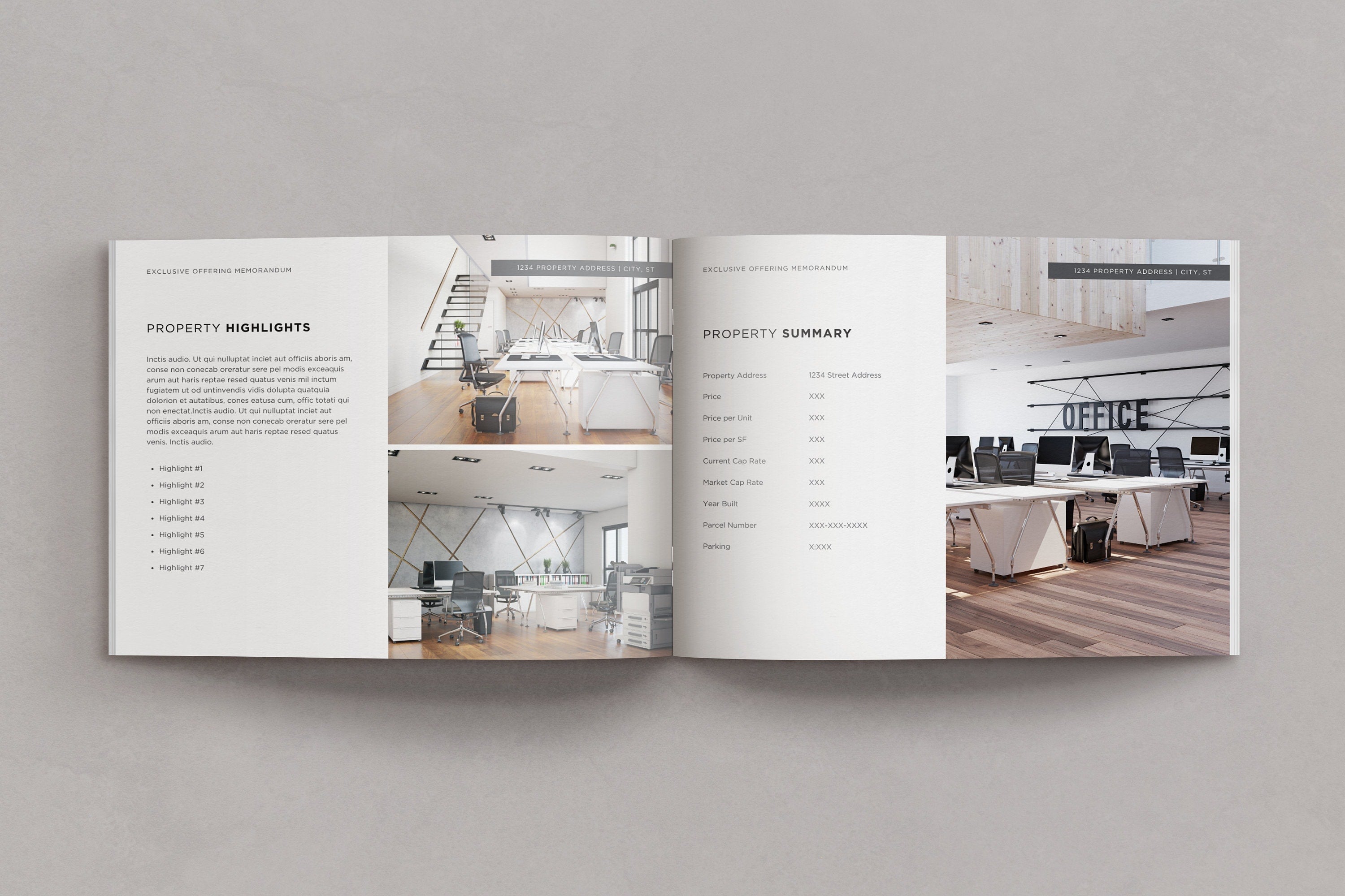 Commercial Real Estate Offering Memorandum Template: Editable Brochure (Canva)