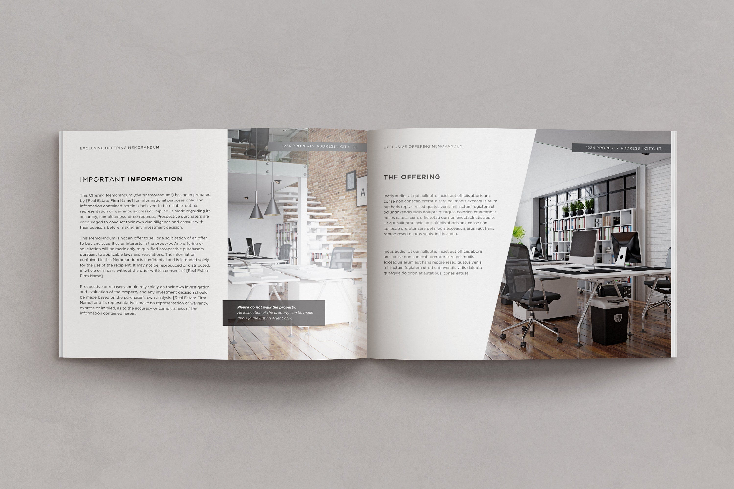Commercial Real Estate Offering Memorandum Template: Editable Brochure (Canva)