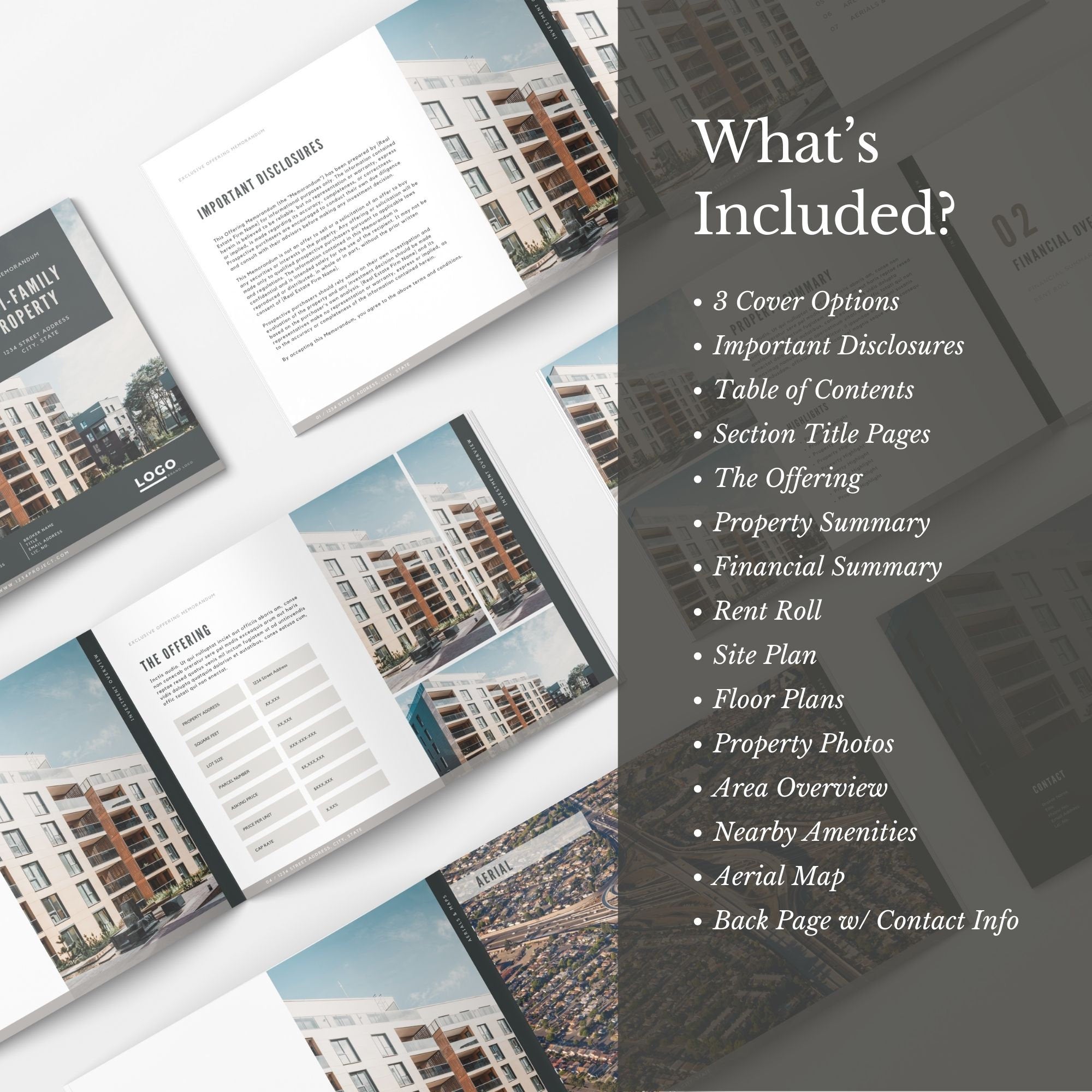 Commercial Real Estate Offering Memorandum Template: Canva Brochure (Digital Download)