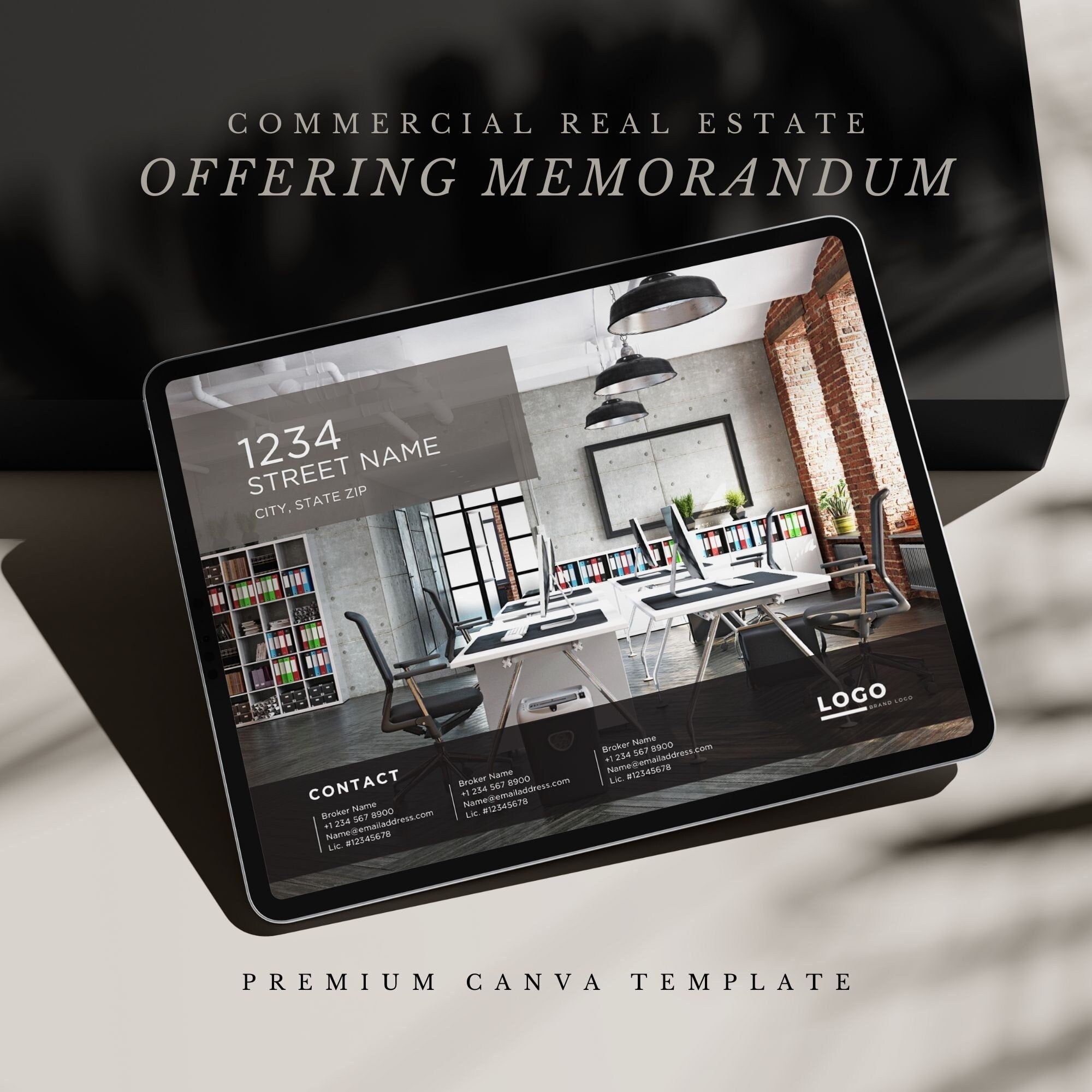 Commercial Real Estate Offering Memorandum Template: Editable Brochure (Canva)