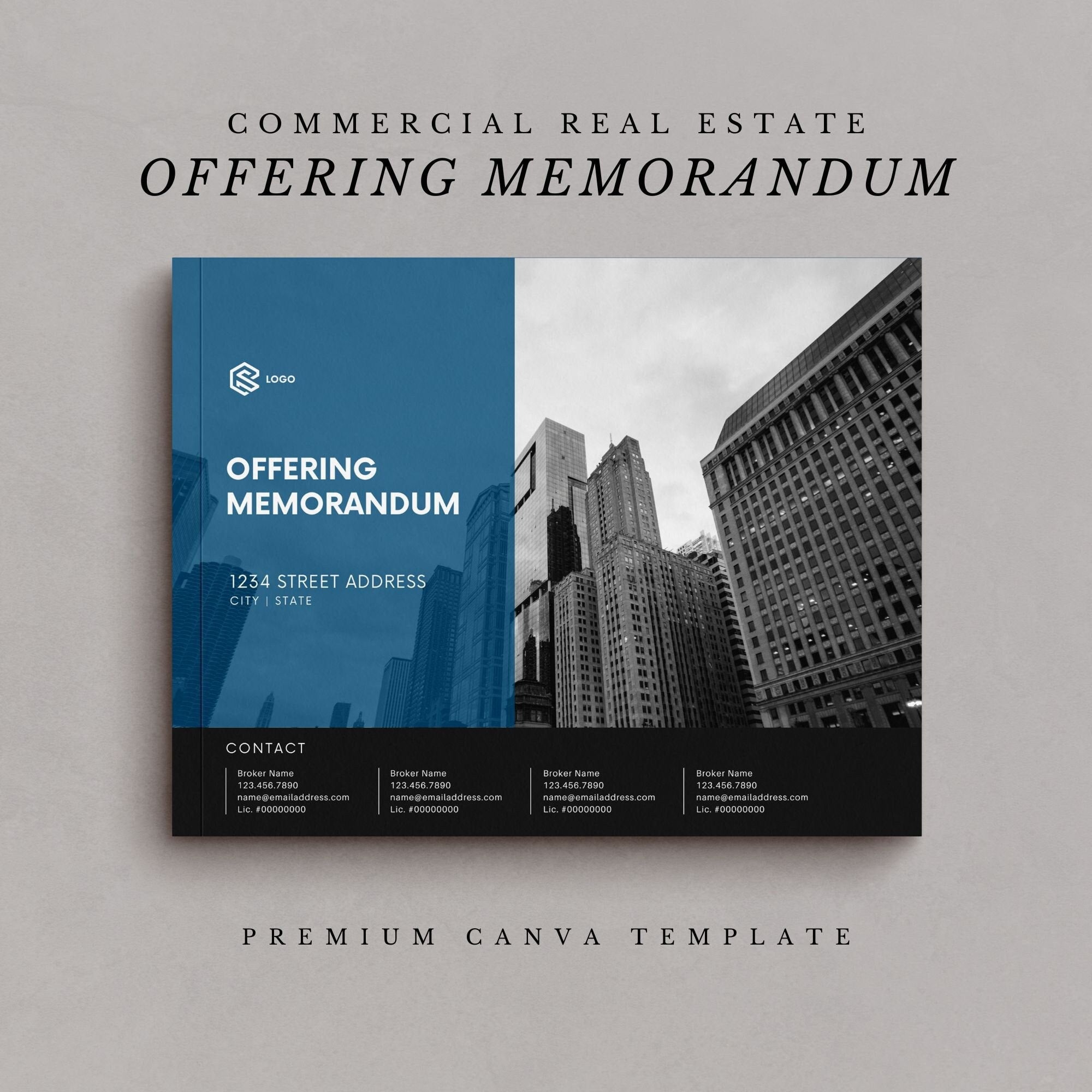 Commercial Real Estate Brochure Template: Canva Sales Package