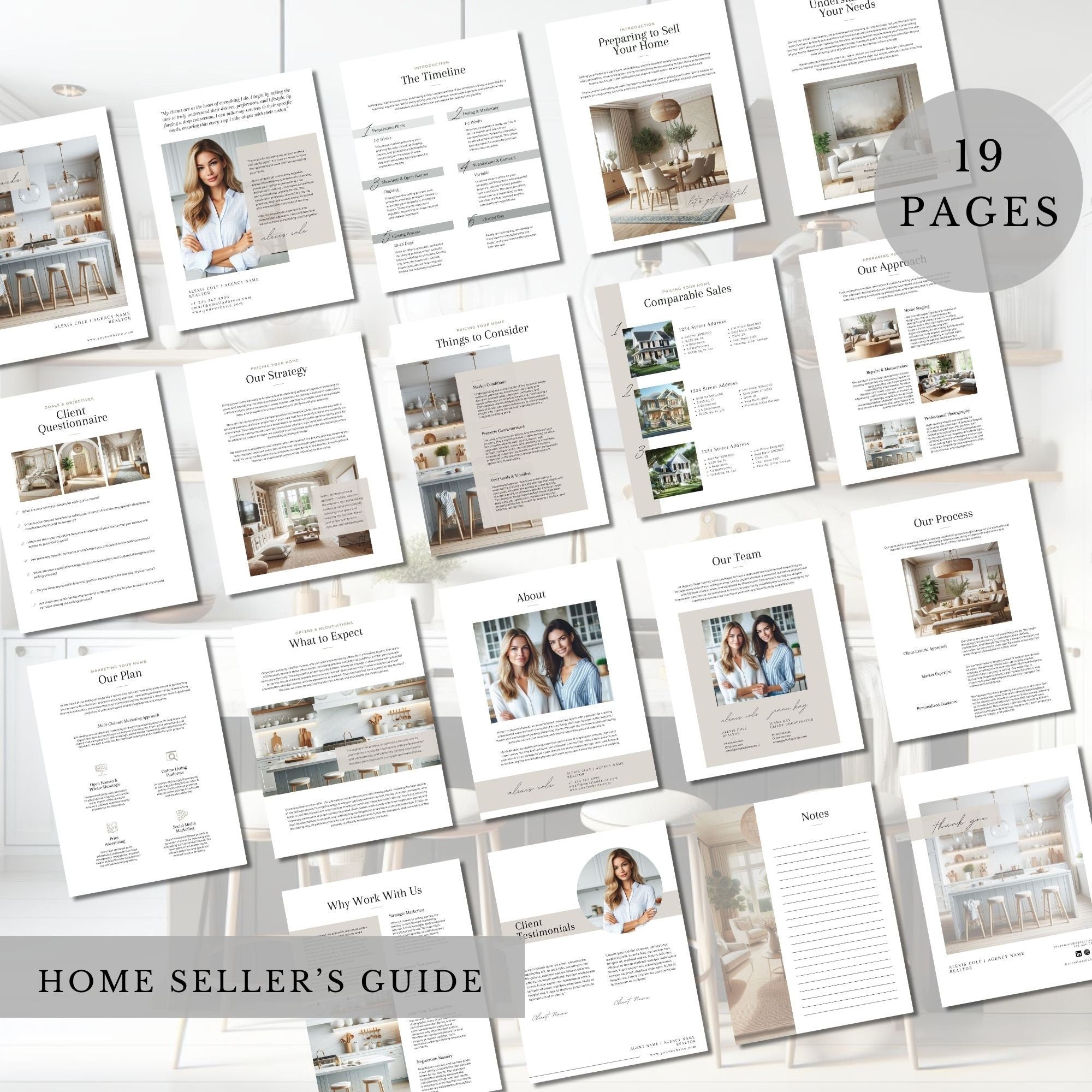 Real Estate Buyer + Seller Guide Bundle: Canva Marketing Templates