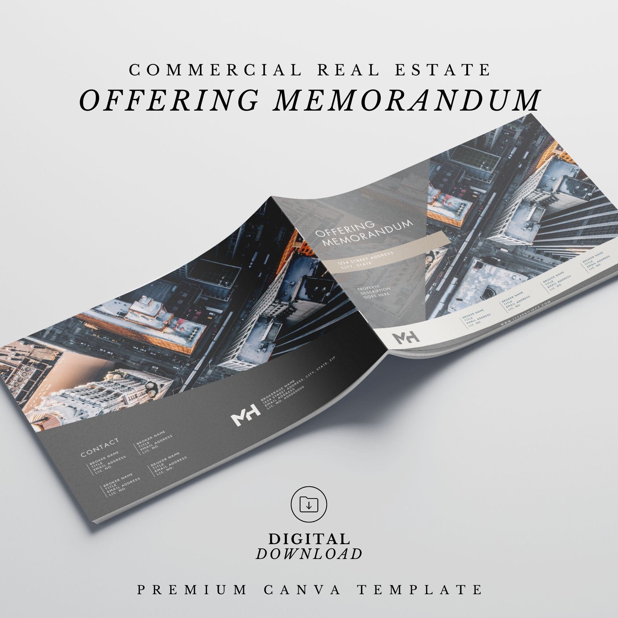 Commercial Real Estate Offering Memorandum Brochure Template (Edit in Canva)