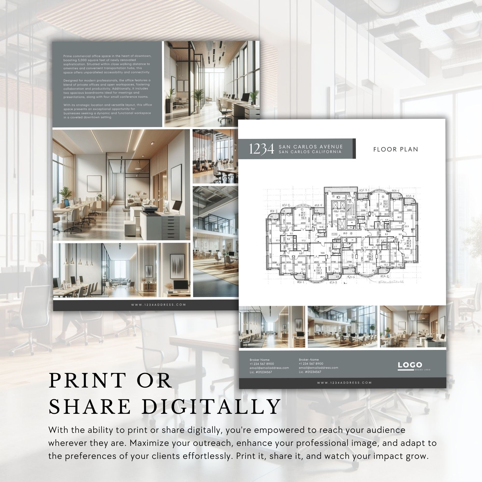 Commercial Real Estate Flyer Template: 4-Page Property Marketing (Edit in Canva)
