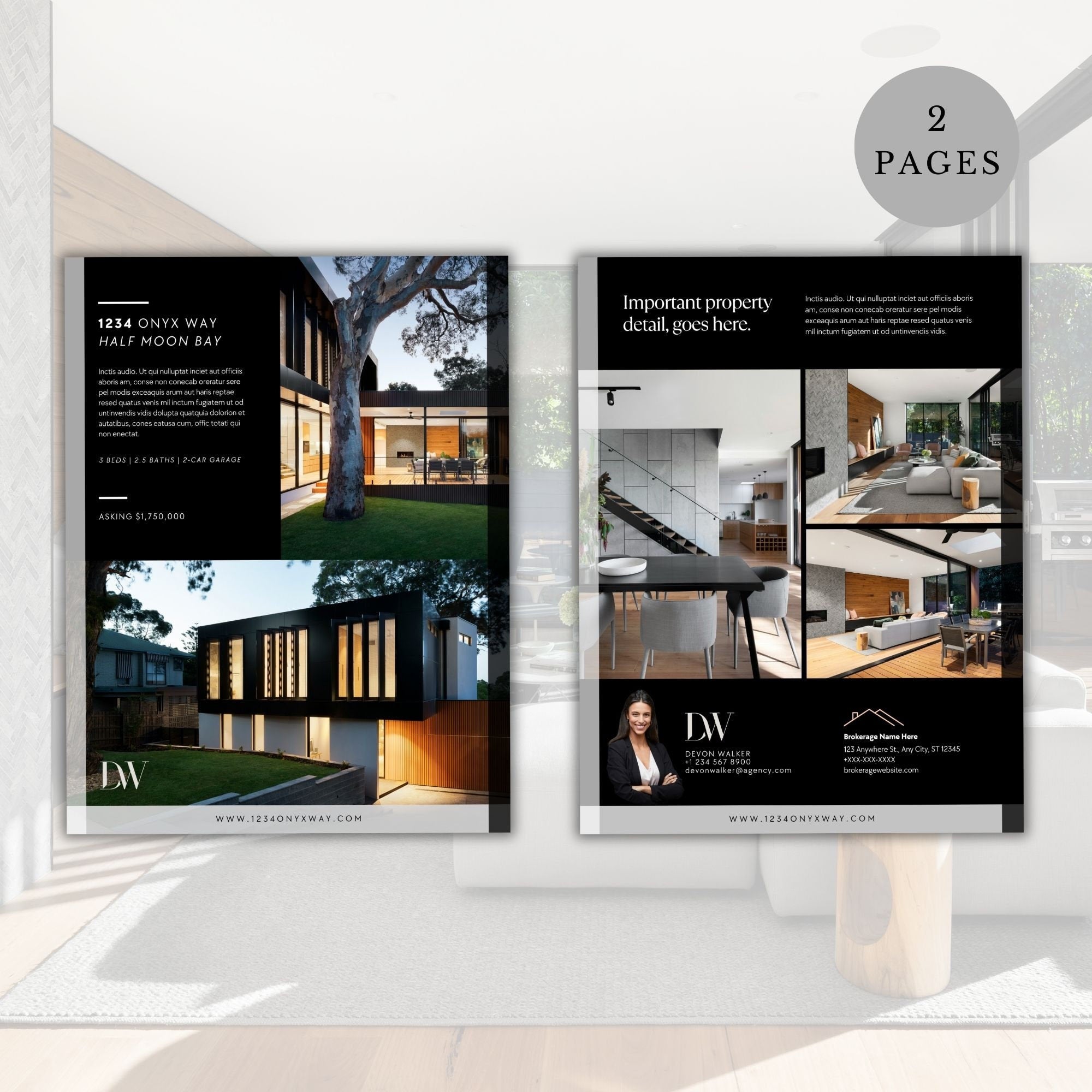 Modern Real Estate Flyer: New Listing Brochure (Edit in Canva)