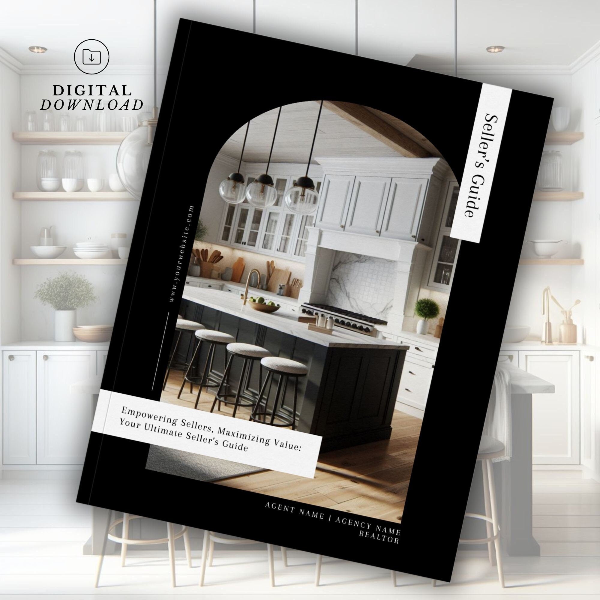 Real Estate Seller's Guide: 17-Page Marketing Template (Canva Editable, Digital Download)