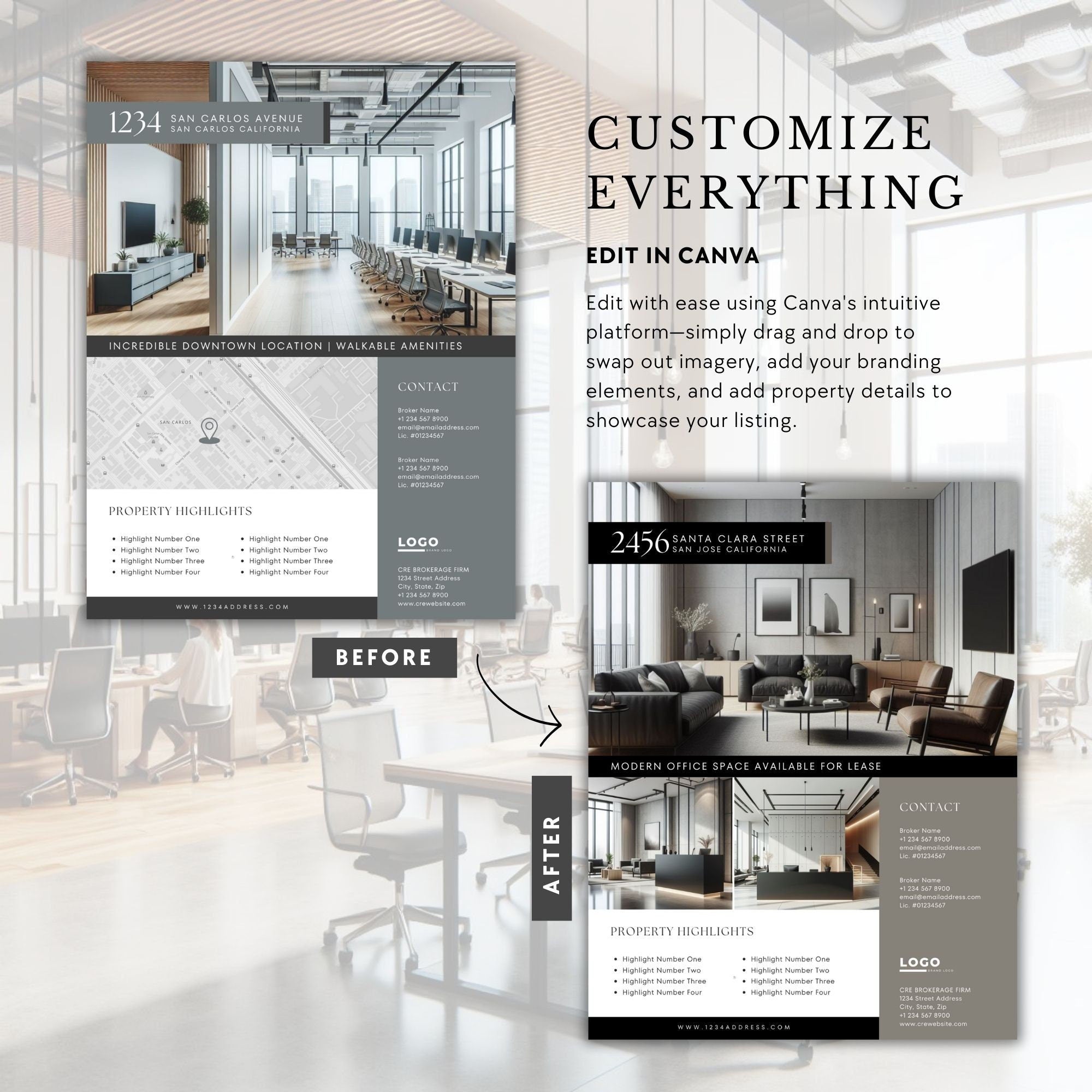 Commercial Real Estate Flyer Template: 4-Page Property Marketing (Edit in Canva)