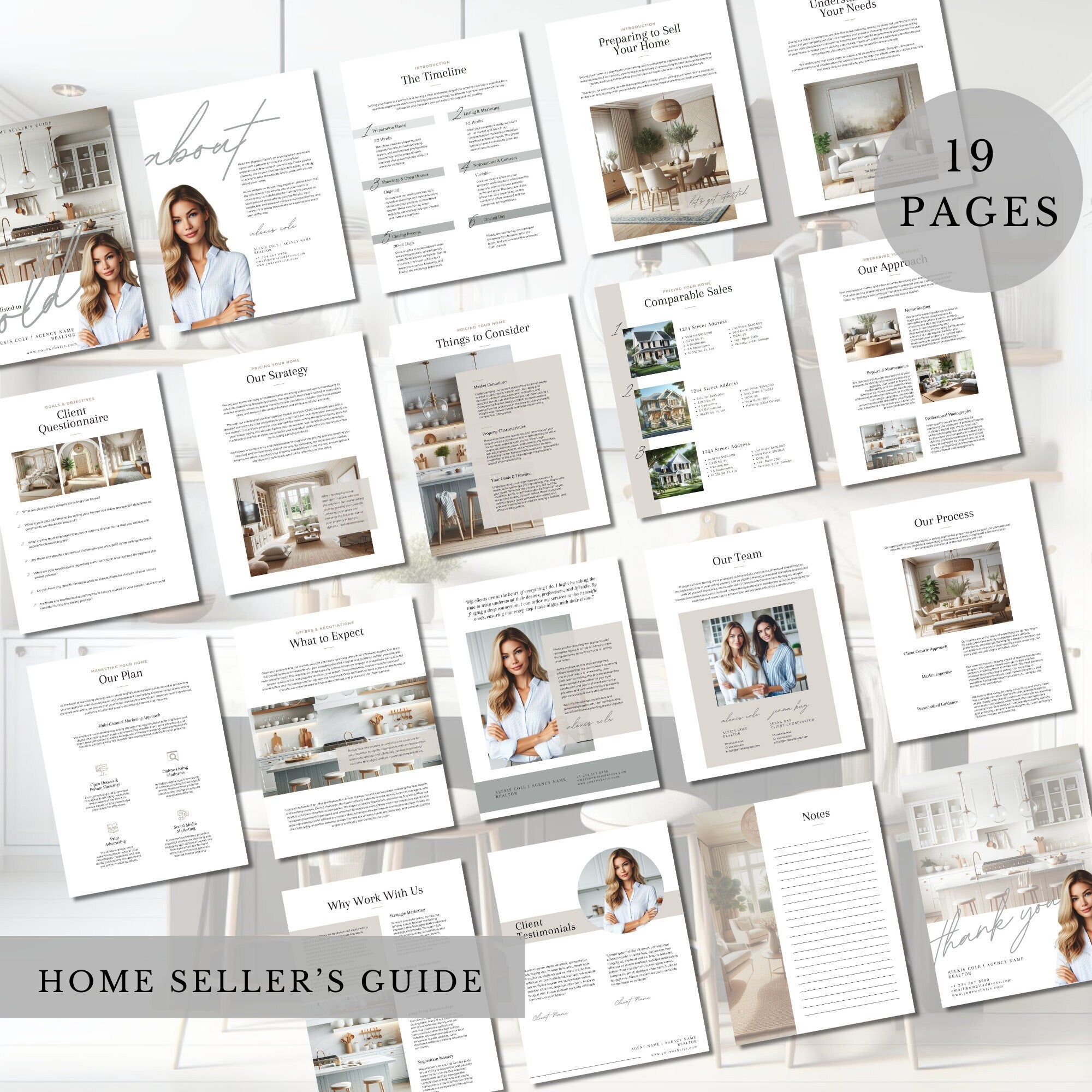 Real Estate Home Seller's Guide Brochure: Listing Presentation Canva Template