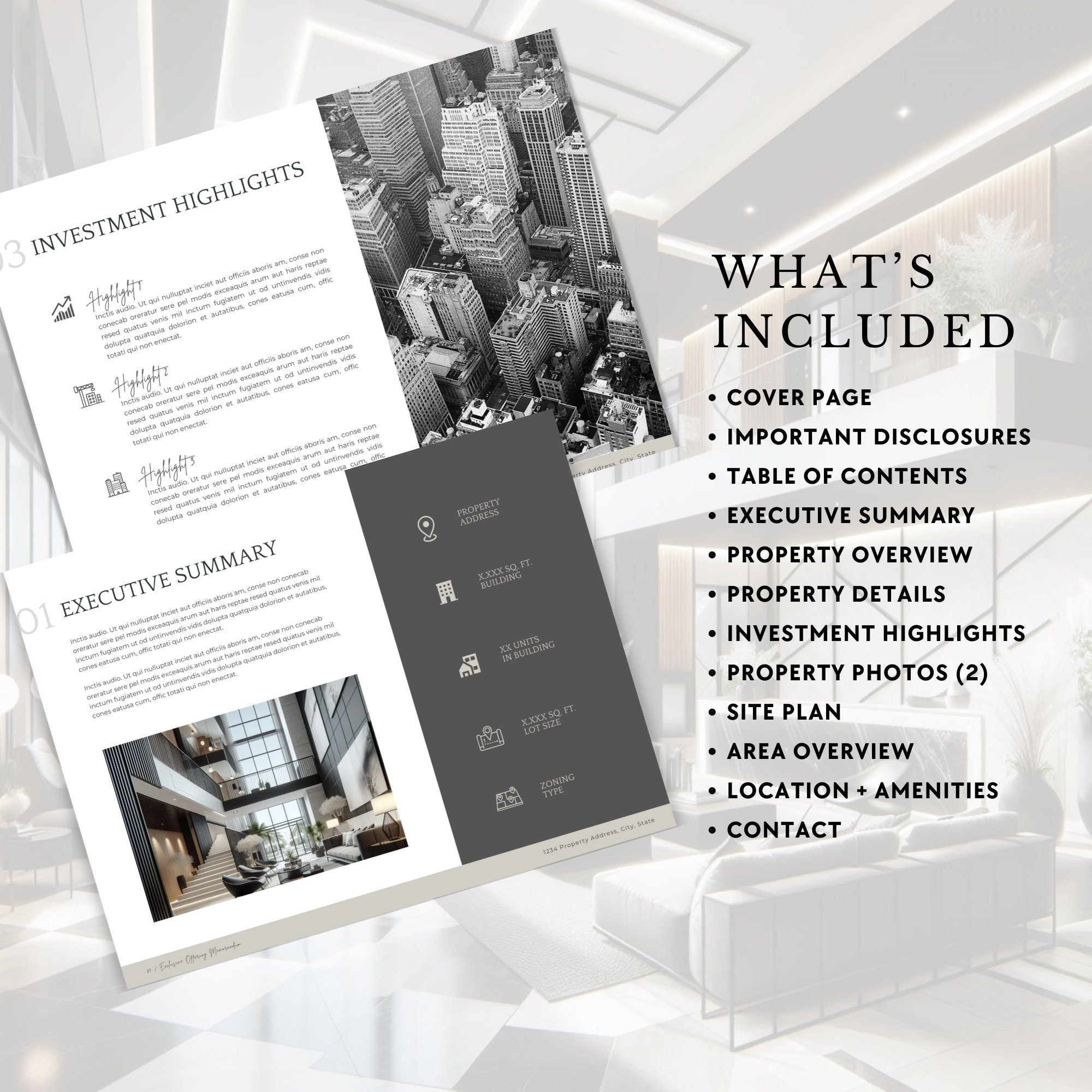 Commercial Real Estate Offering Memorandum Brochure | Commercial Real Estate Brochure | For Sale Package | Edit in Canva