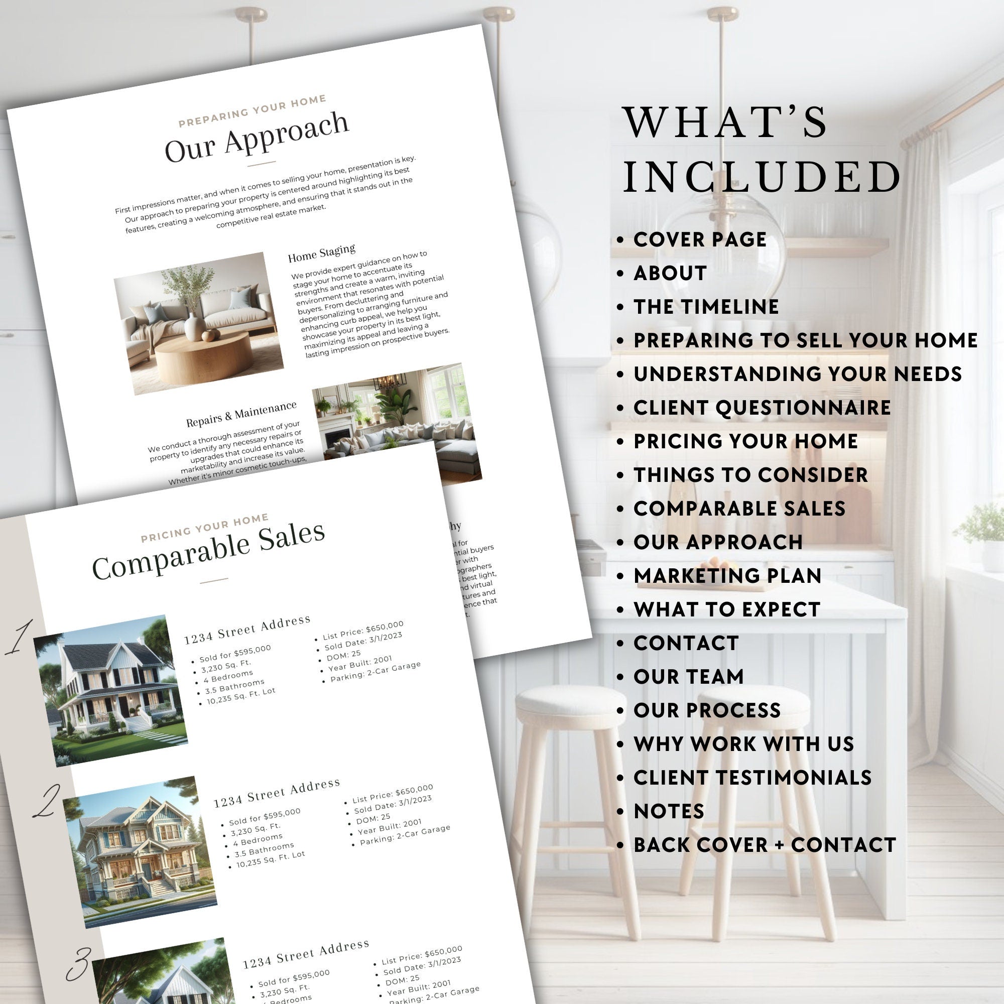 Real Estate Home Seller's Guide Brochure: Listing Presentation Canva Template