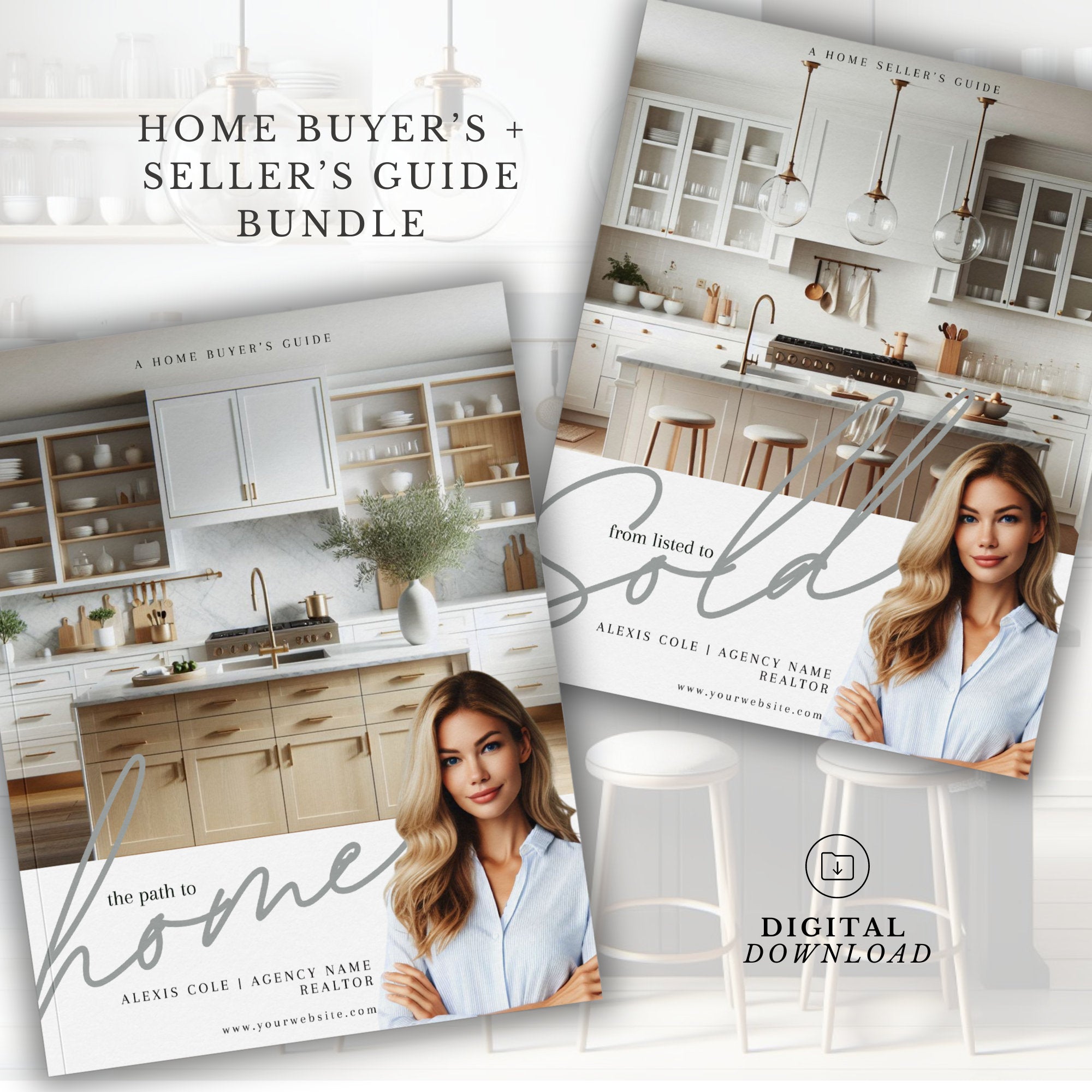 Real Estate Home Buyers + Home Sellers Guide Bundle | Listing Presentation | CMA Packet | Real Estate Marketing | Edit in Canva