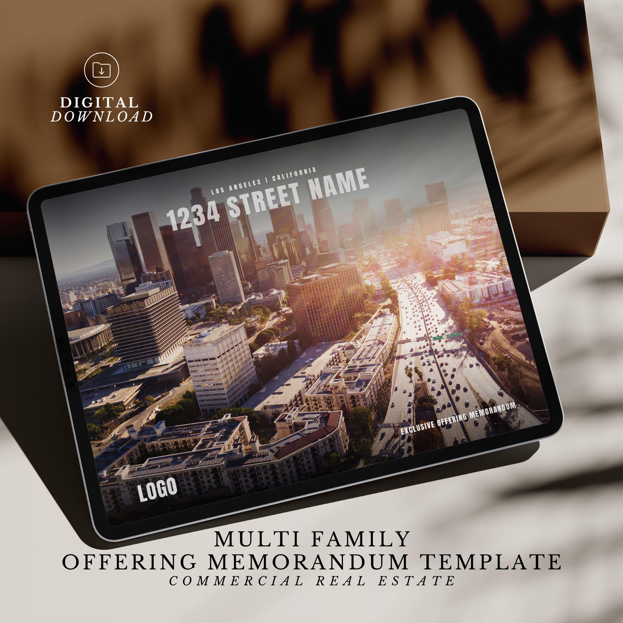 Multi Family Offering Memorandum Template: 50+ Page Brochure (Canva Editable)
