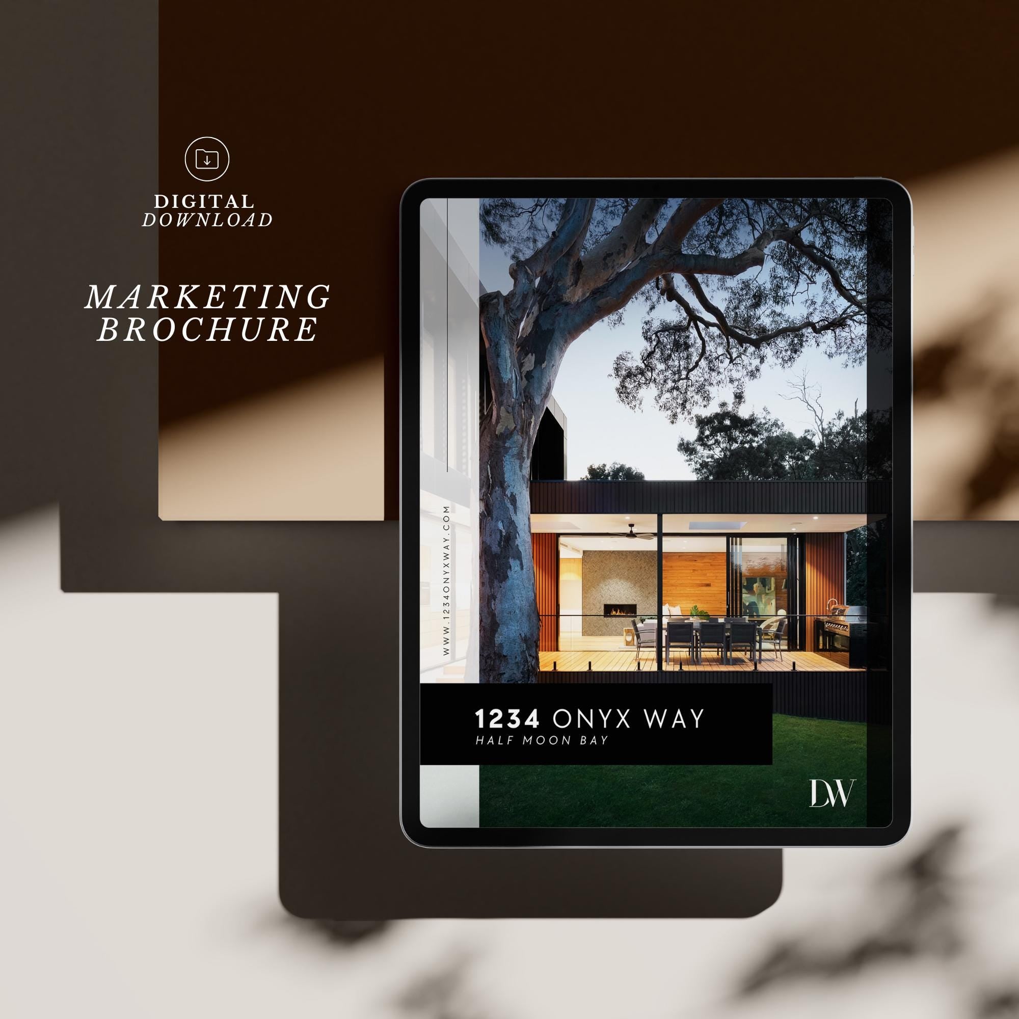 Modern Real Estate Brochure Template: 9-Page Canva Design (8.5x11 Portrait)