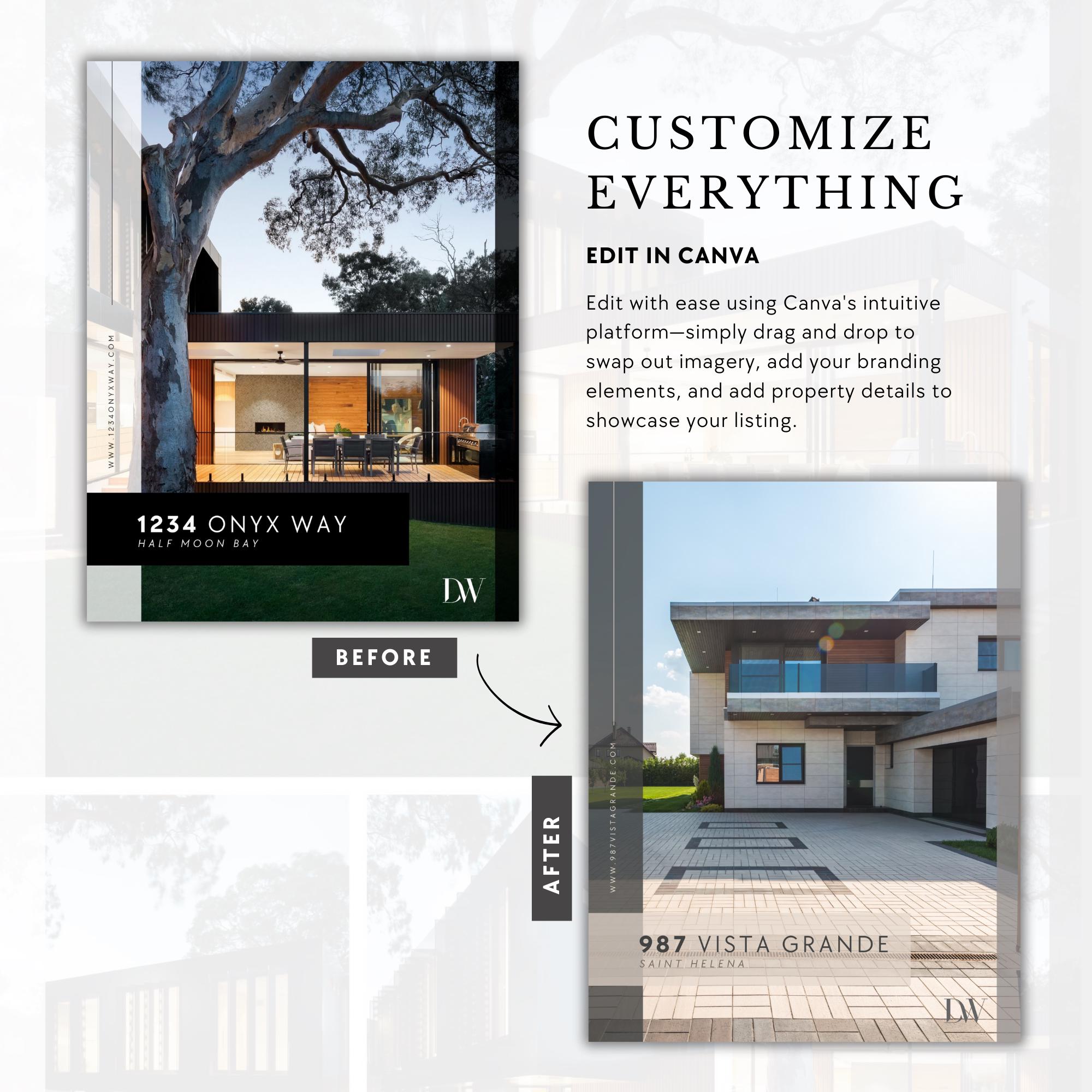 Modern Real Estate Brochure Template: 9-Page Canva Design (8.5x11 Portrait)