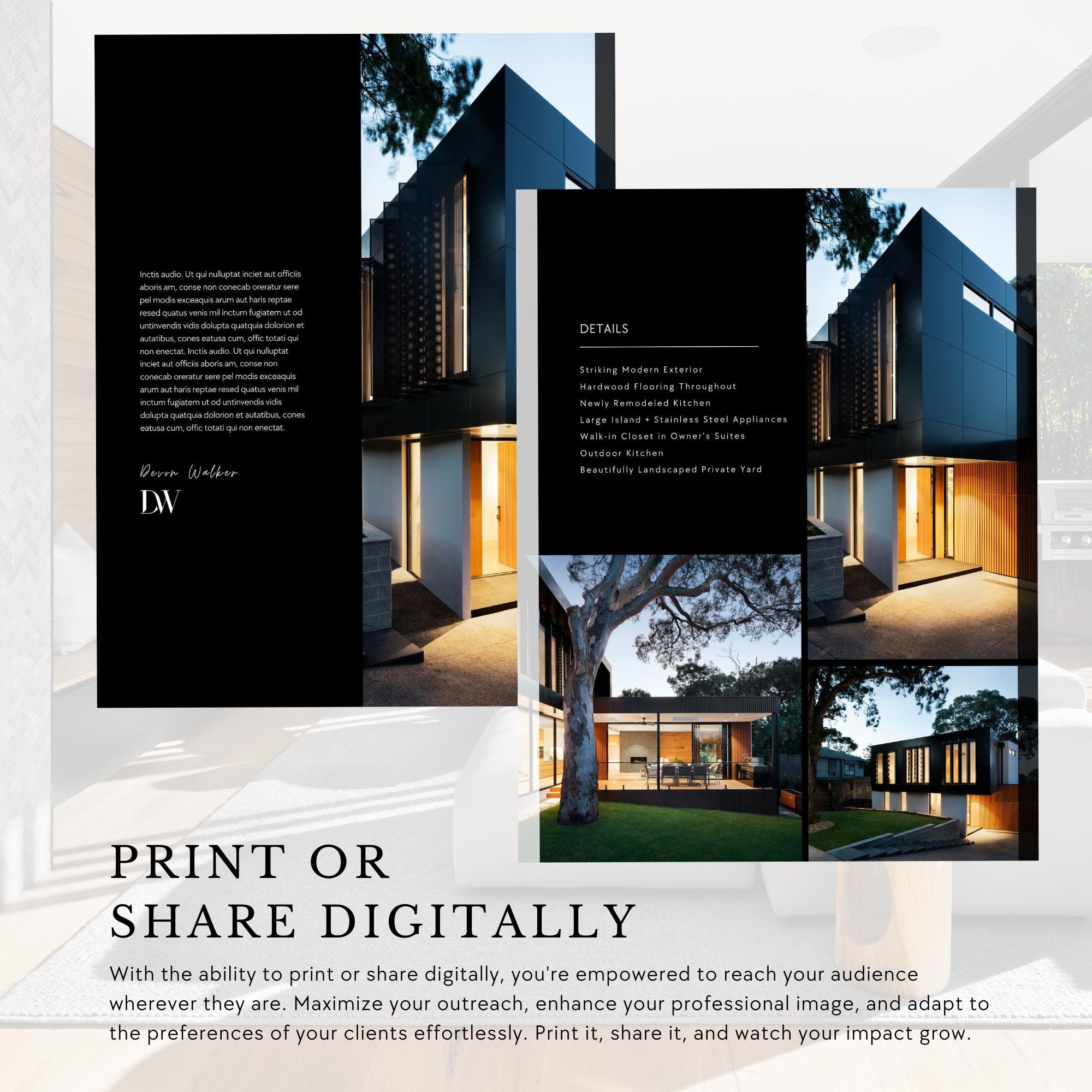 Modern Real Estate Brochure Template: 9-Page Canva Design (8.5x11 Portrait)