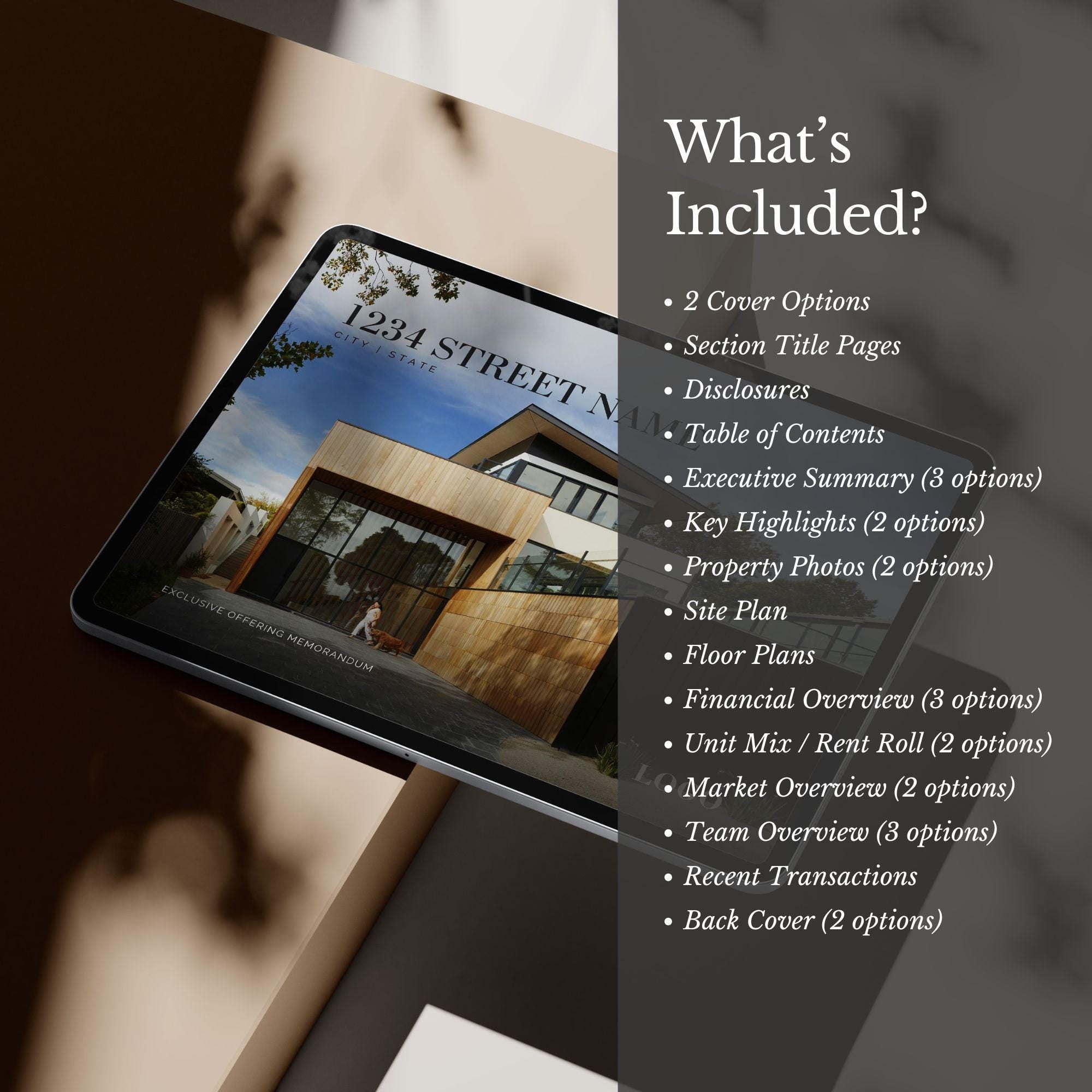 Offering Memorandum Brochure Template | Commercial Real Estate Brochure | For Sale Package | Edit in Canva