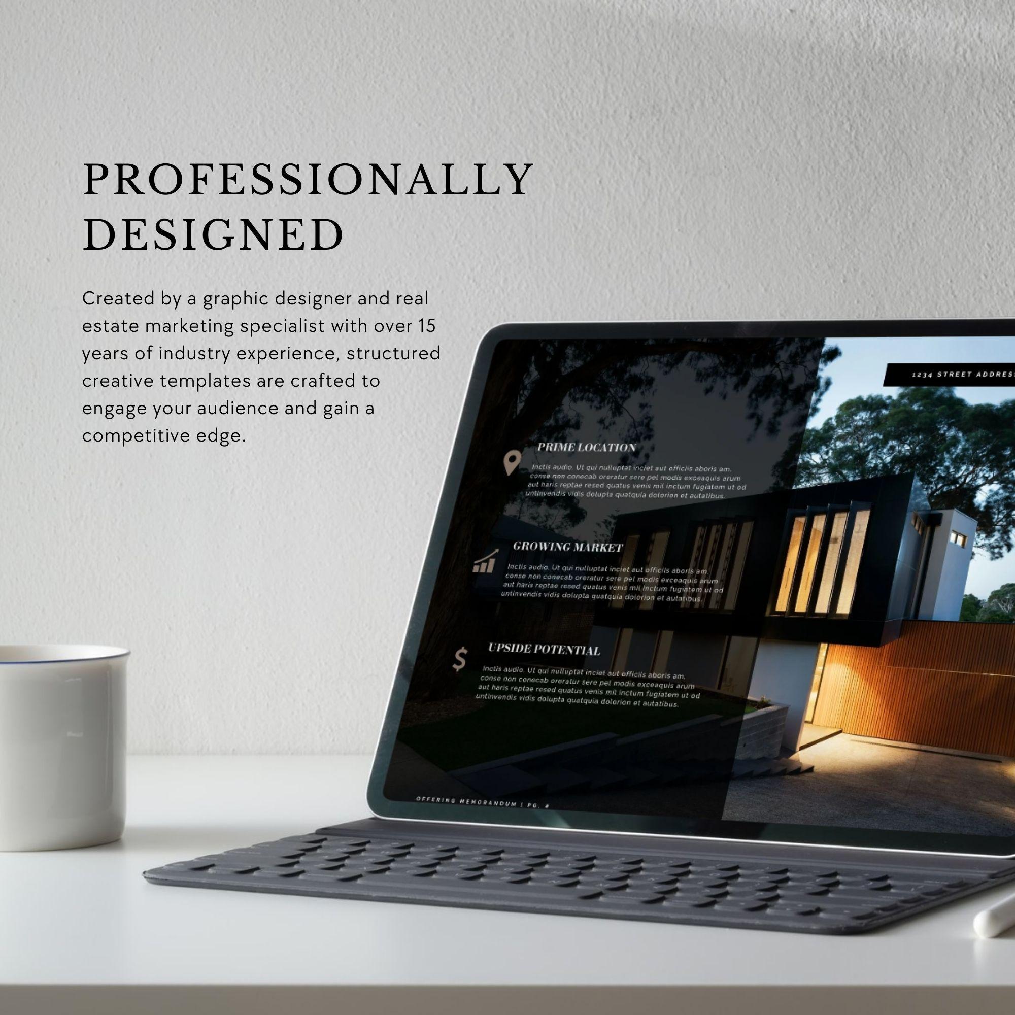 Offering Memorandum Brochure Template | Commercial Real Estate Brochure | For Sale Package | Edit in Canva