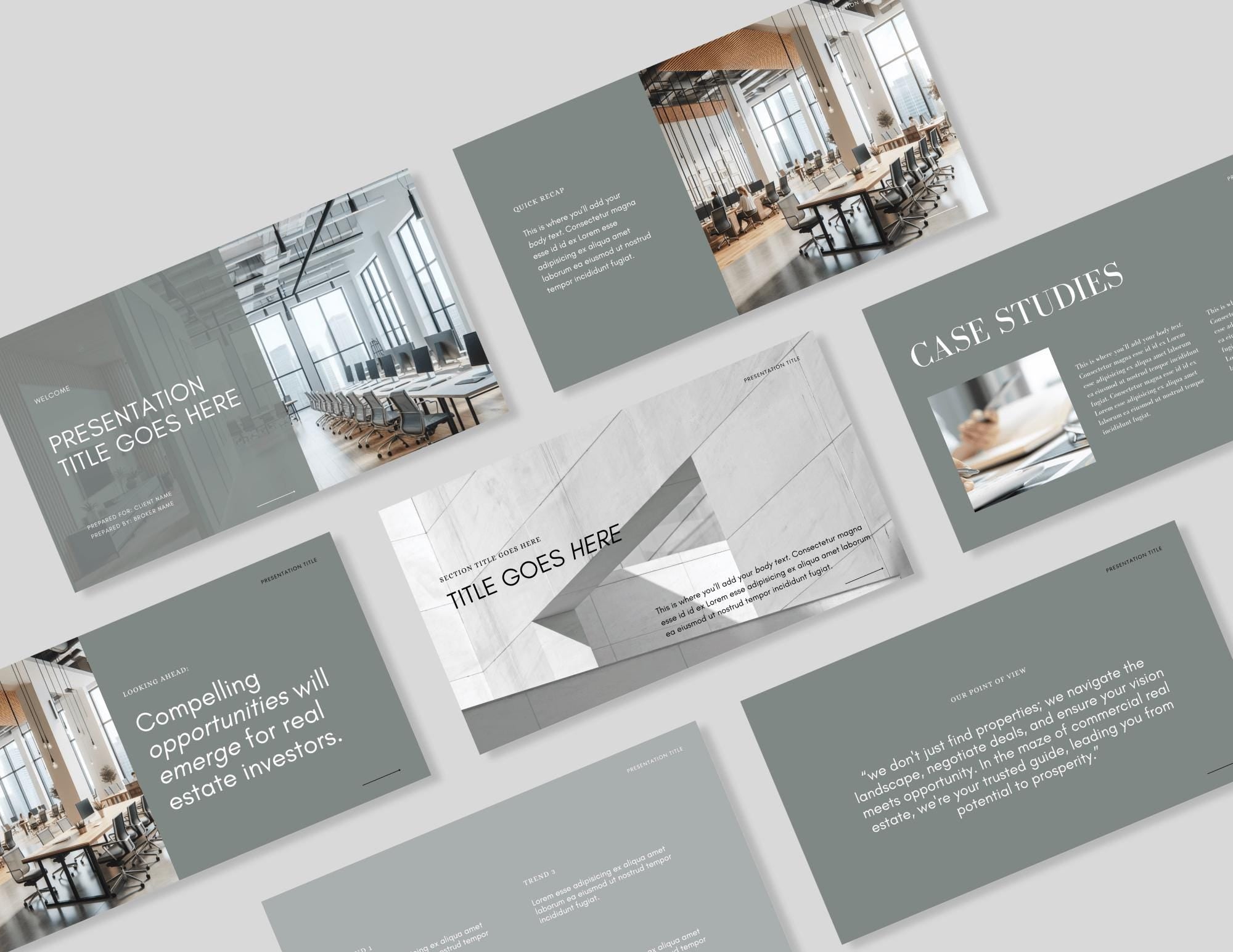 Commercial Real Estate Pitch Deck: 30-Page Canva Template