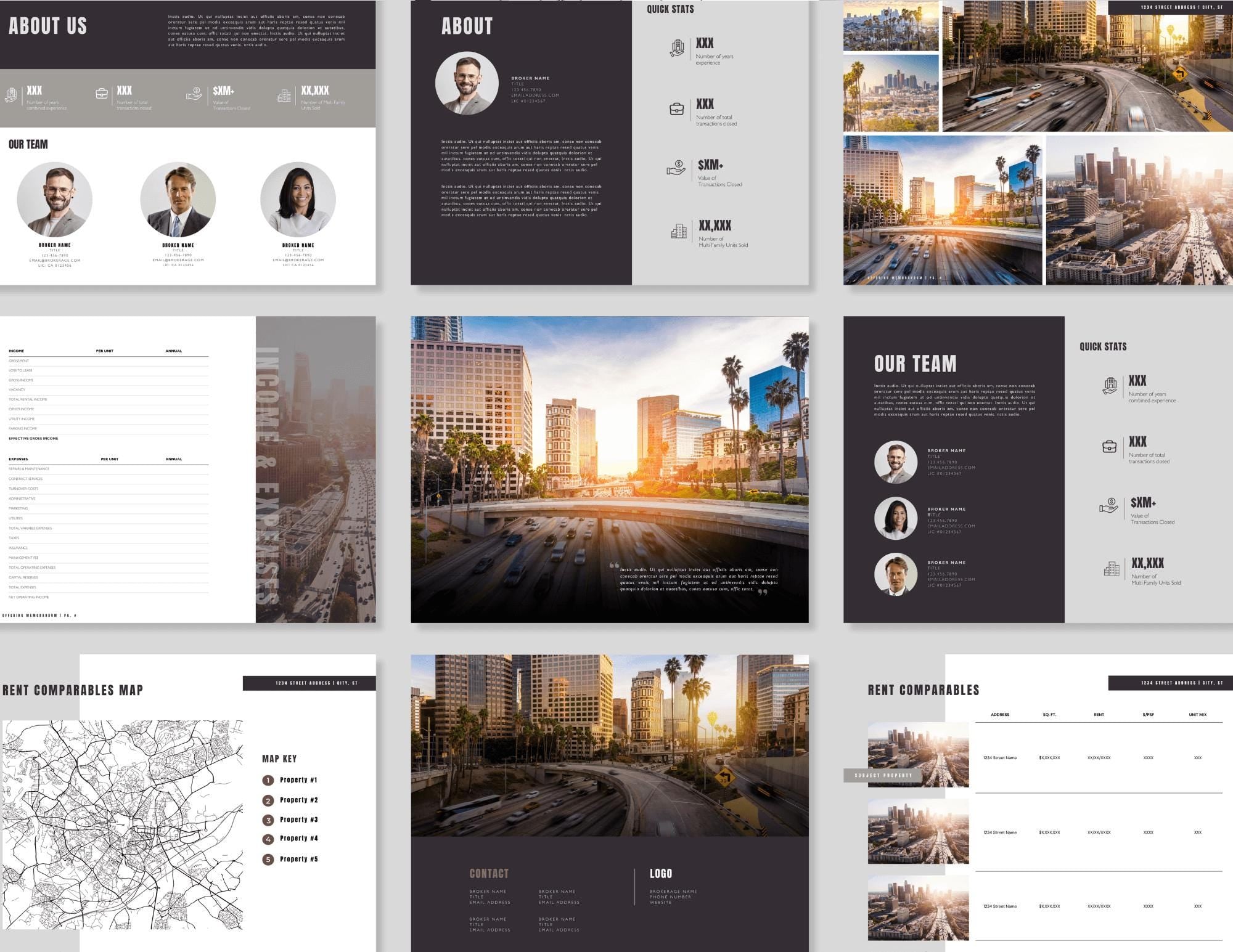 Multi Family Offering Memorandum Template: 50+ Page Brochure (Canva Editable)