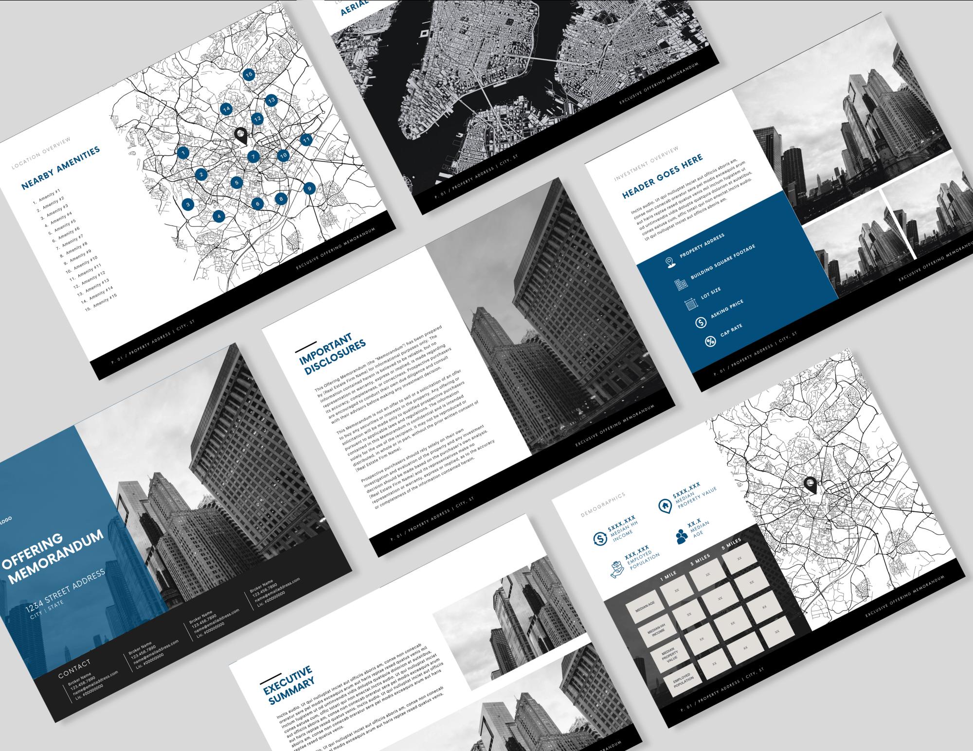 Commercial Real Estate Brochure Template: Canva Sales Package