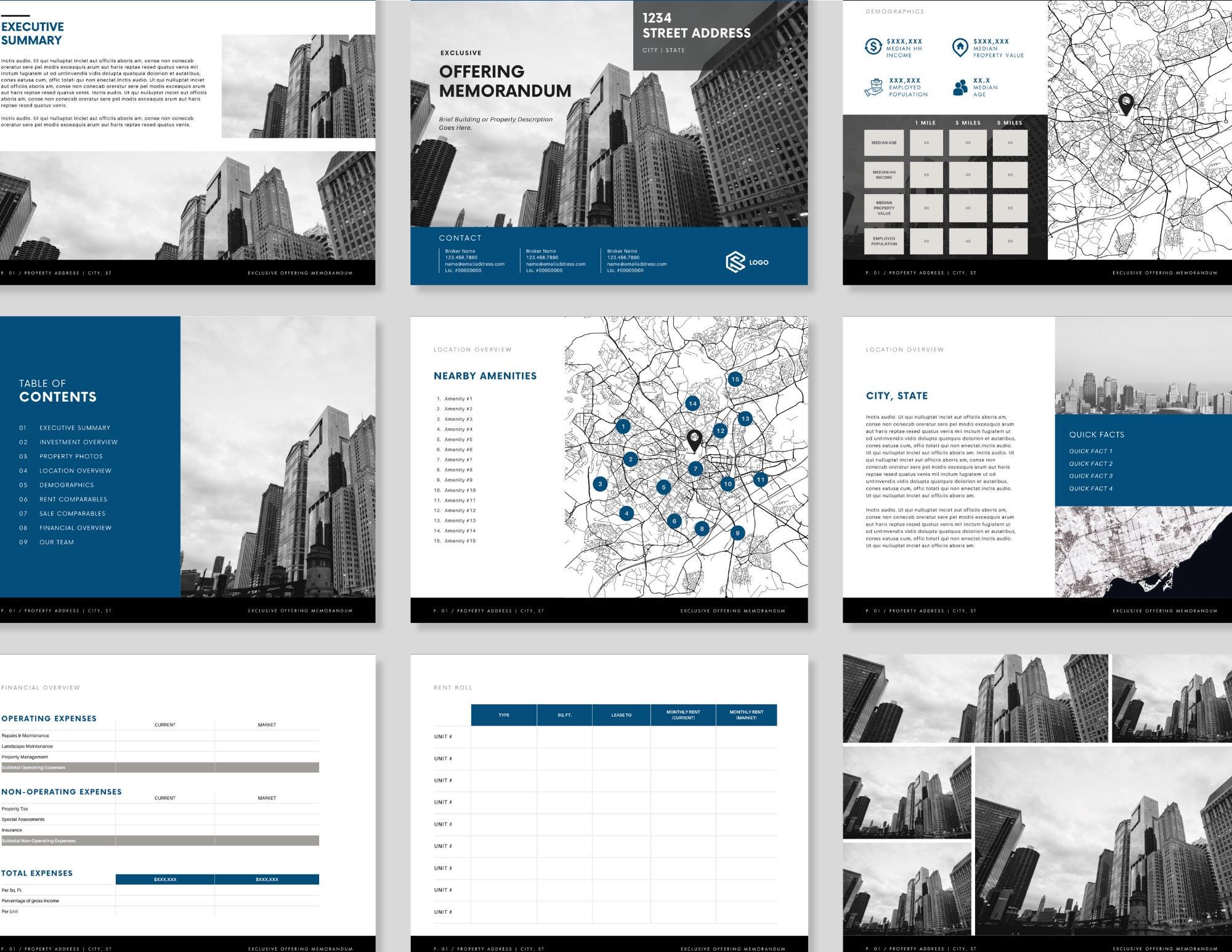 Commercial Real Estate Brochure Template: Canva Sales Package