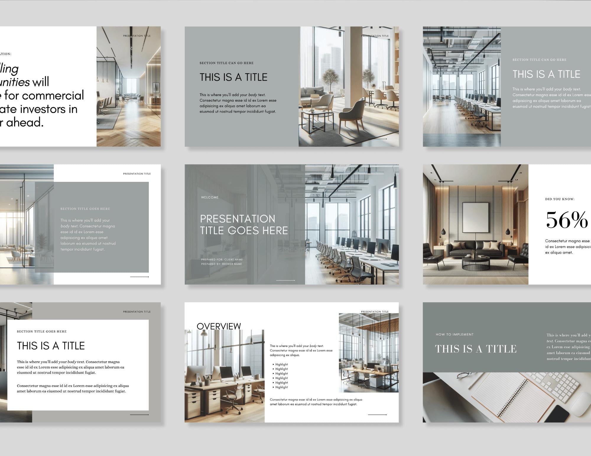 Commercial Real Estate Pitch Deck: 30-Page Canva Template