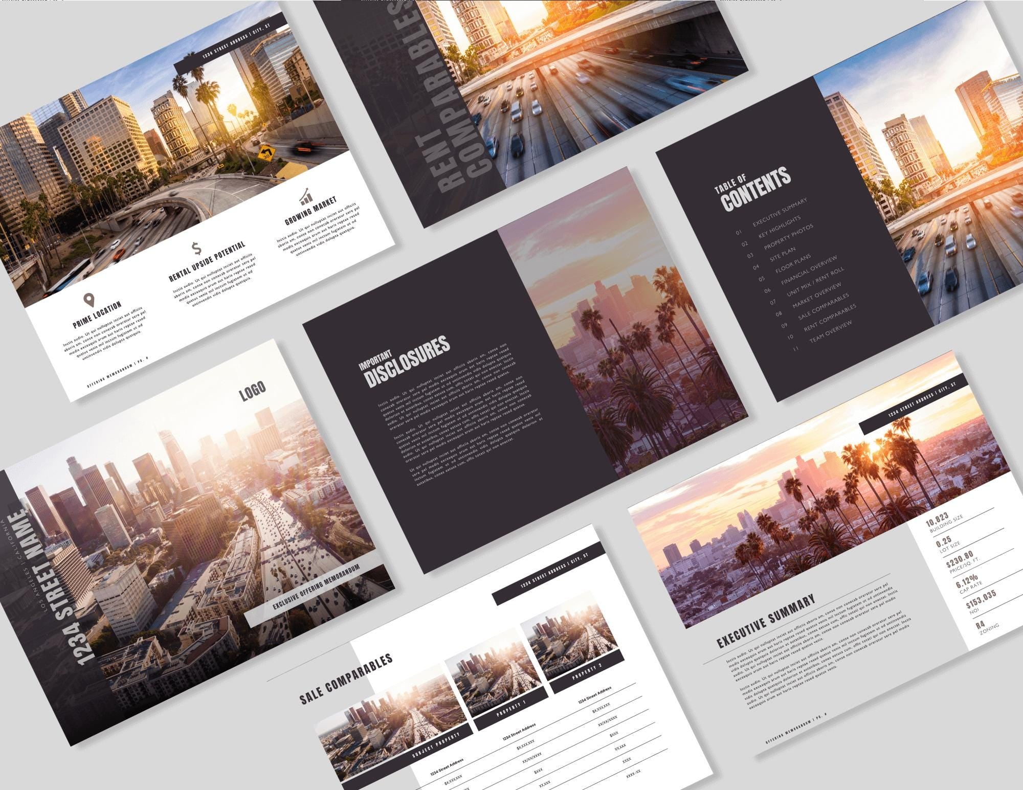 Multi Family Offering Memorandum Template: 50+ Page Brochure (Canva Editable)