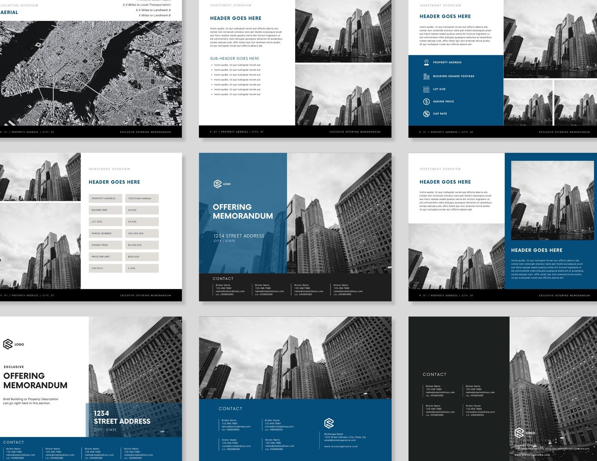 Commercial Real Estate Brochure Template: Canva Sales Package
