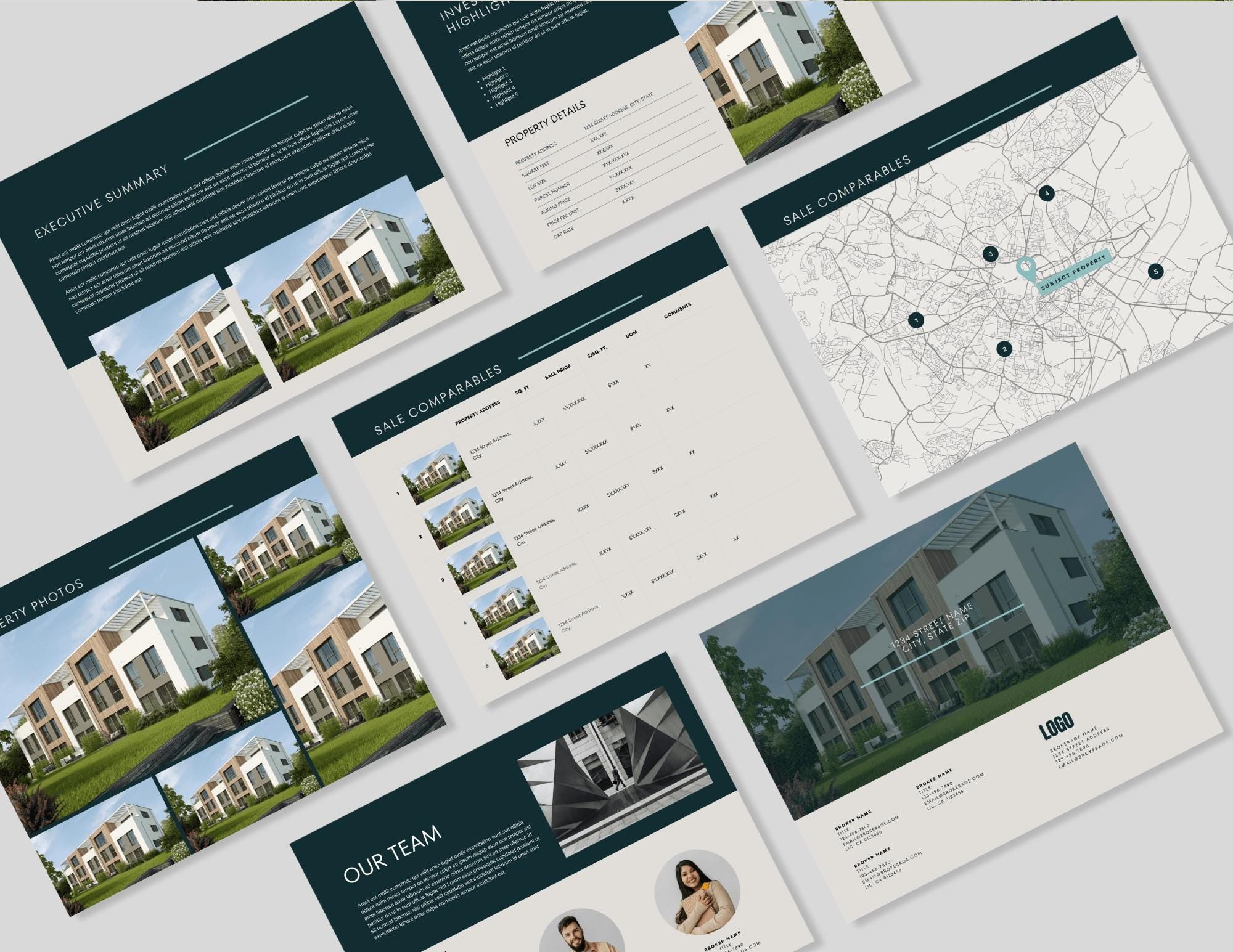 Commercial Real Estate Offering Memorandum Template: 15-Page Brochure (Edit in Canva)