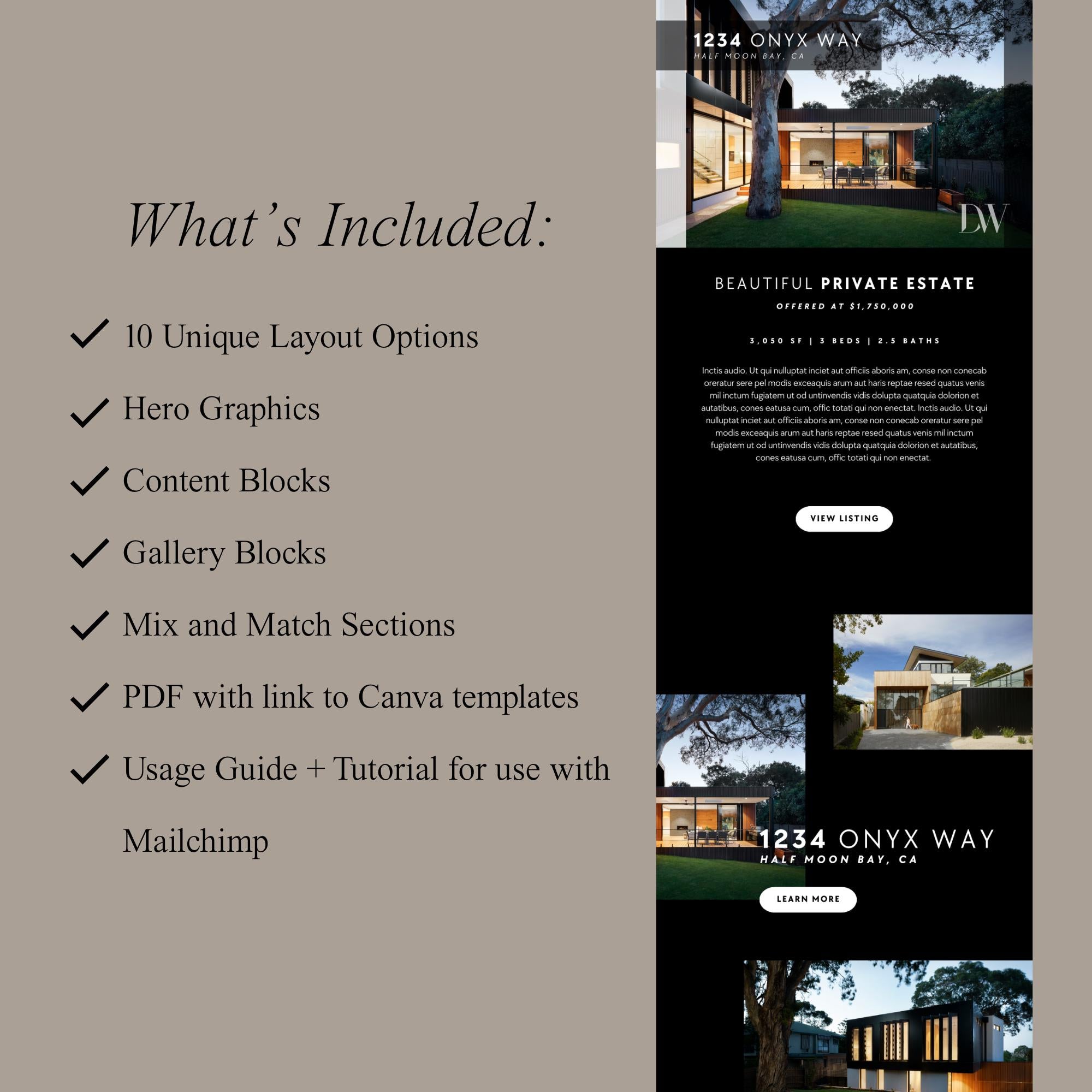 Real Estate Email Templates: New Listing Graphics for Canva