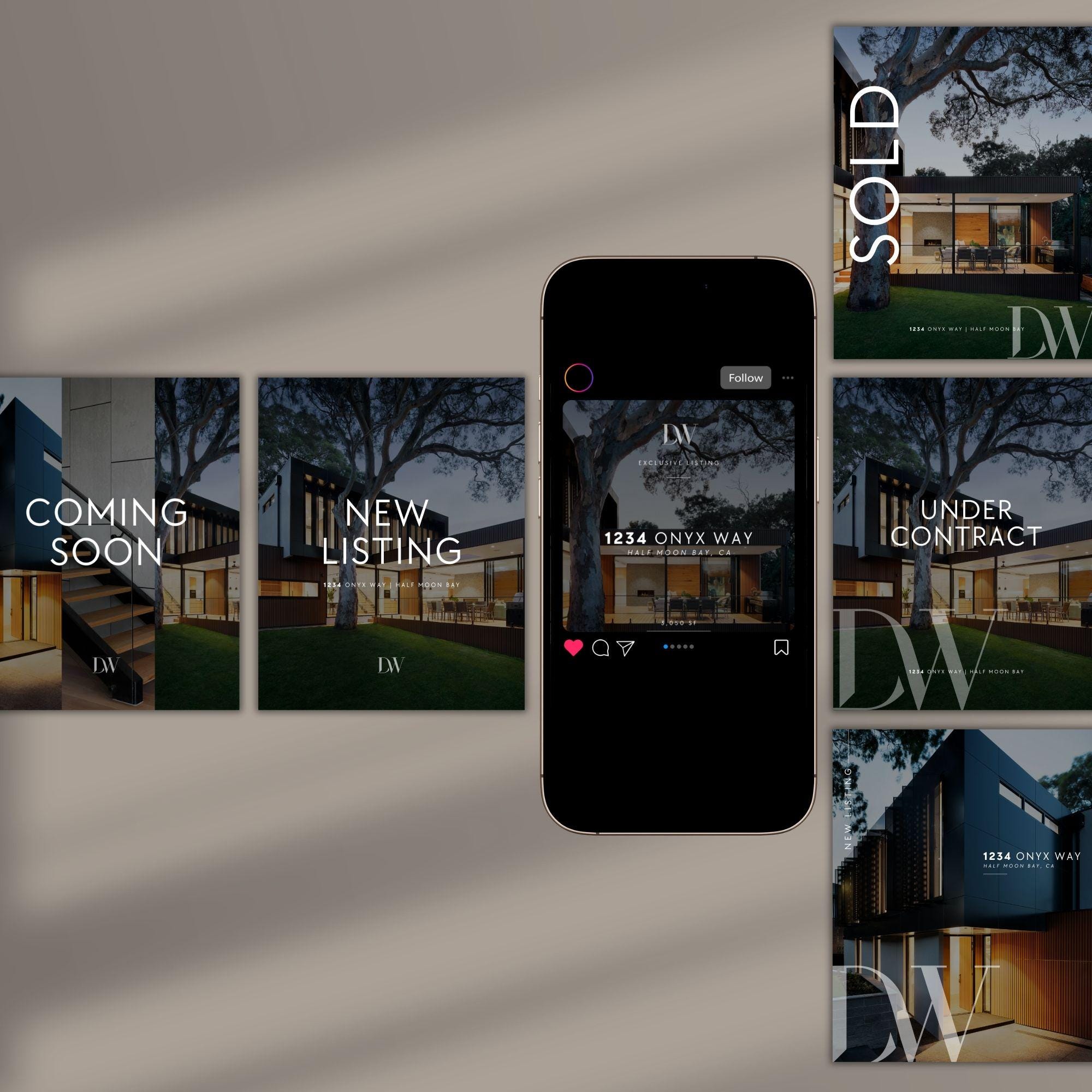 Real Estate Instagram Templates: 15 Canva Post & Story Designs