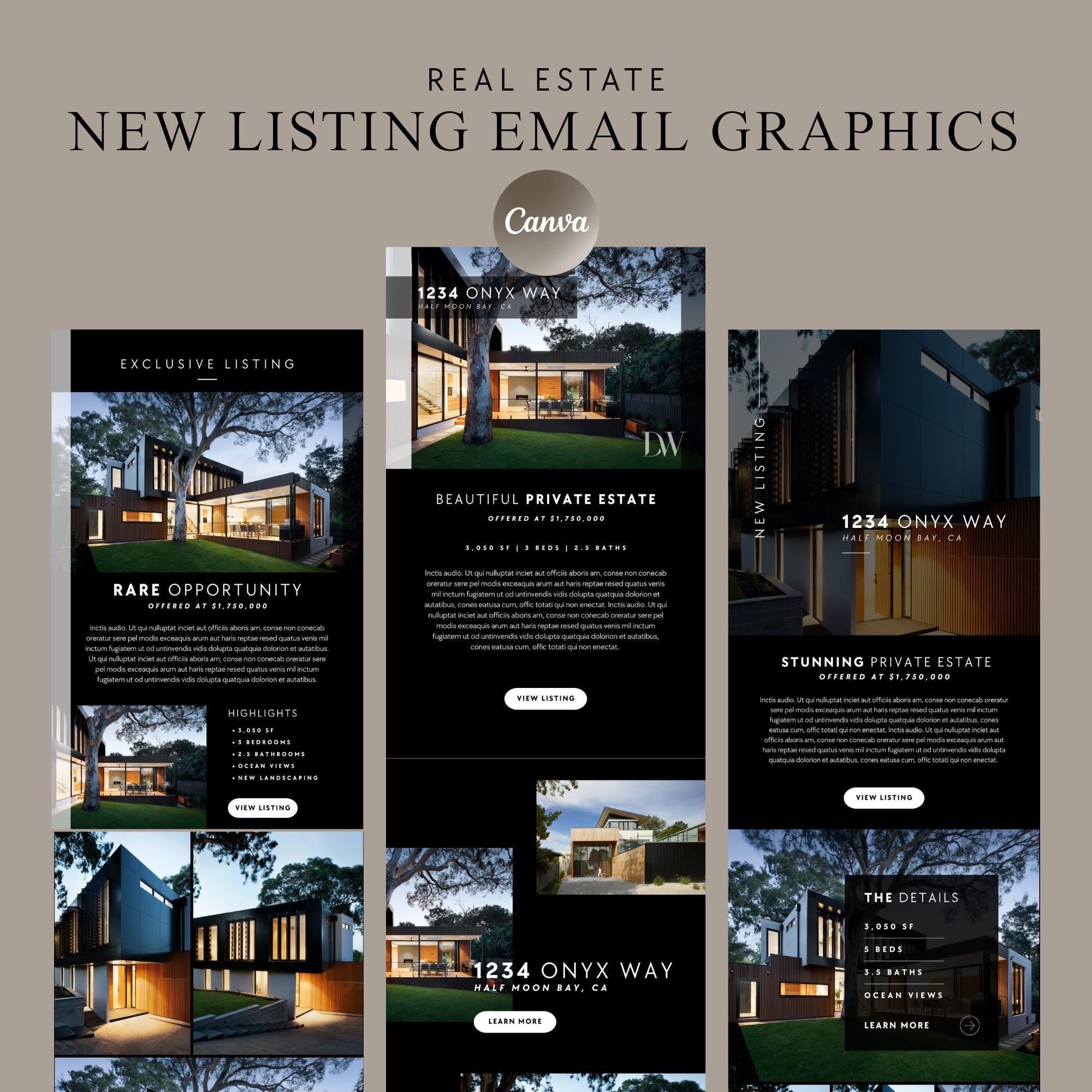 Real Estate Email Templates: New Listing Graphics for Canva