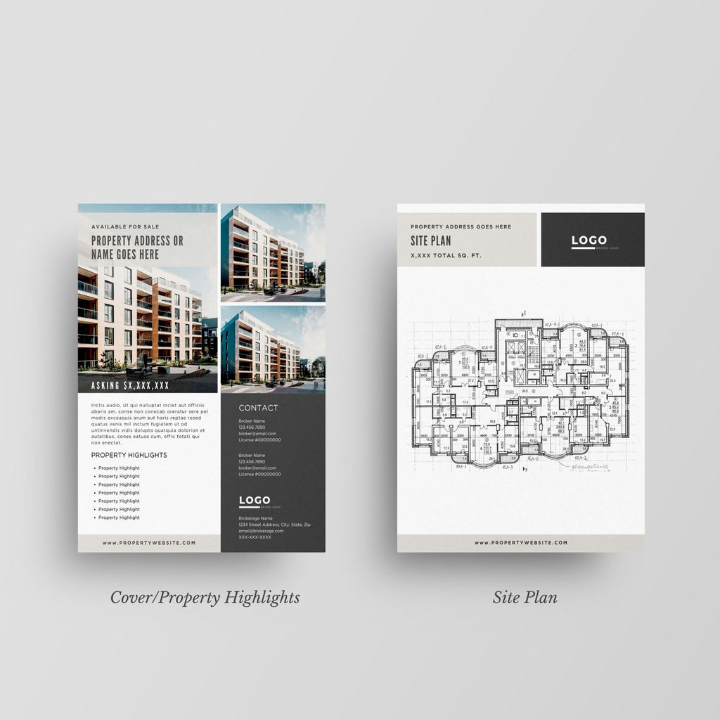 Commercial Real Estate Brochure Template: 8.5"x11" Marketing Flyer (Canva)