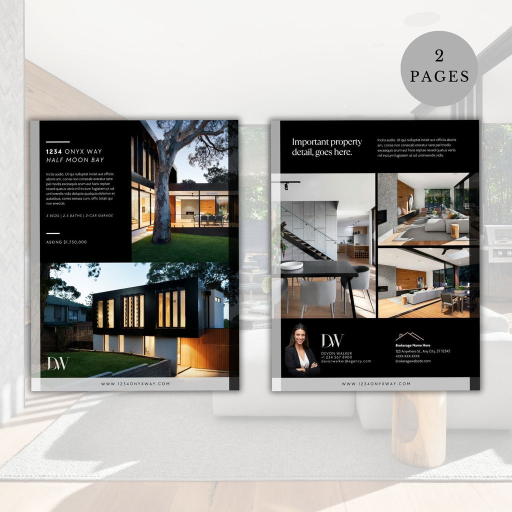 Modern Real Estate Flyer: New Listing Brochure (Edit in Canva)